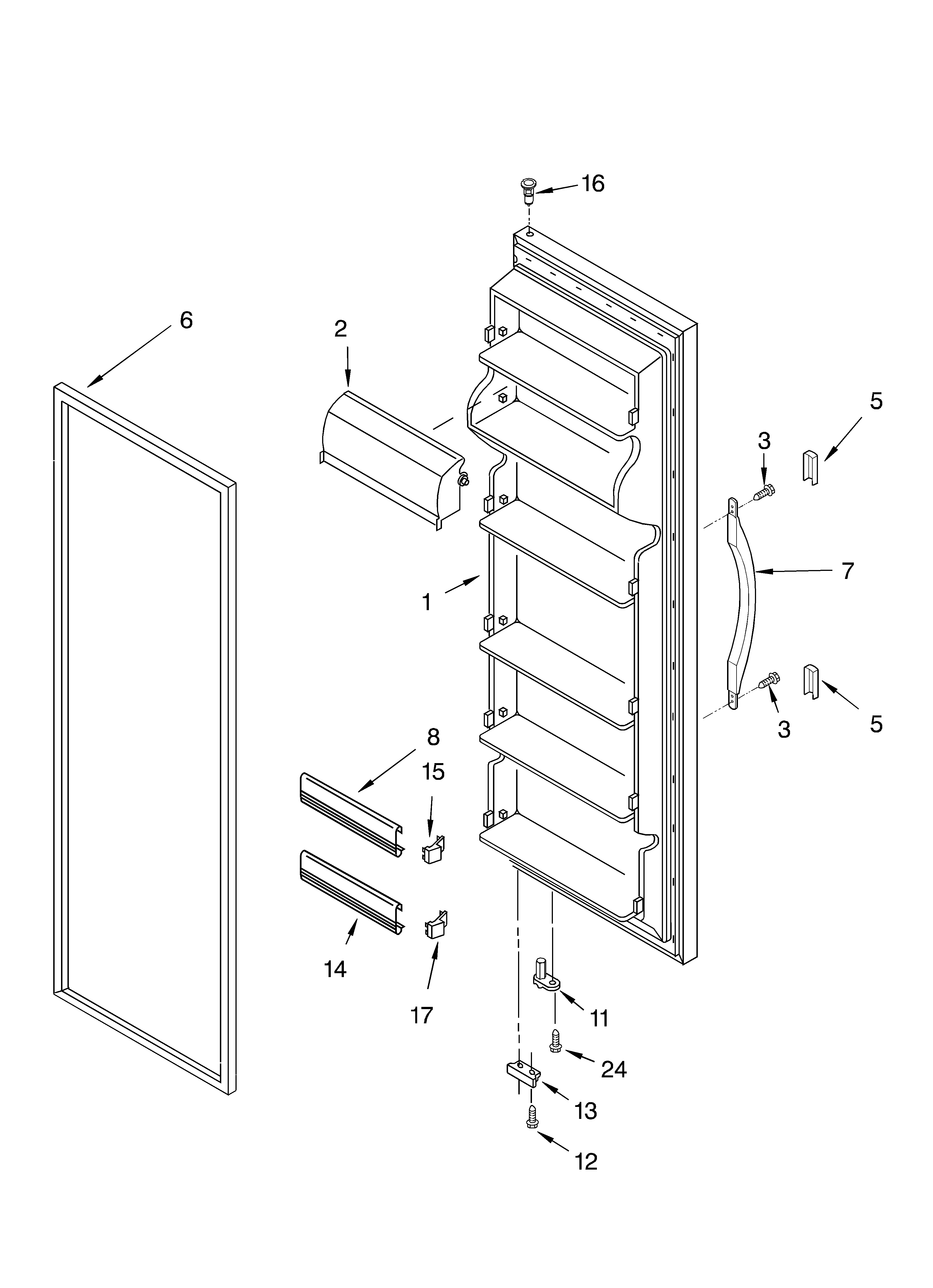 Whirlpool ED22UEXHT02 refrigerator door diagram