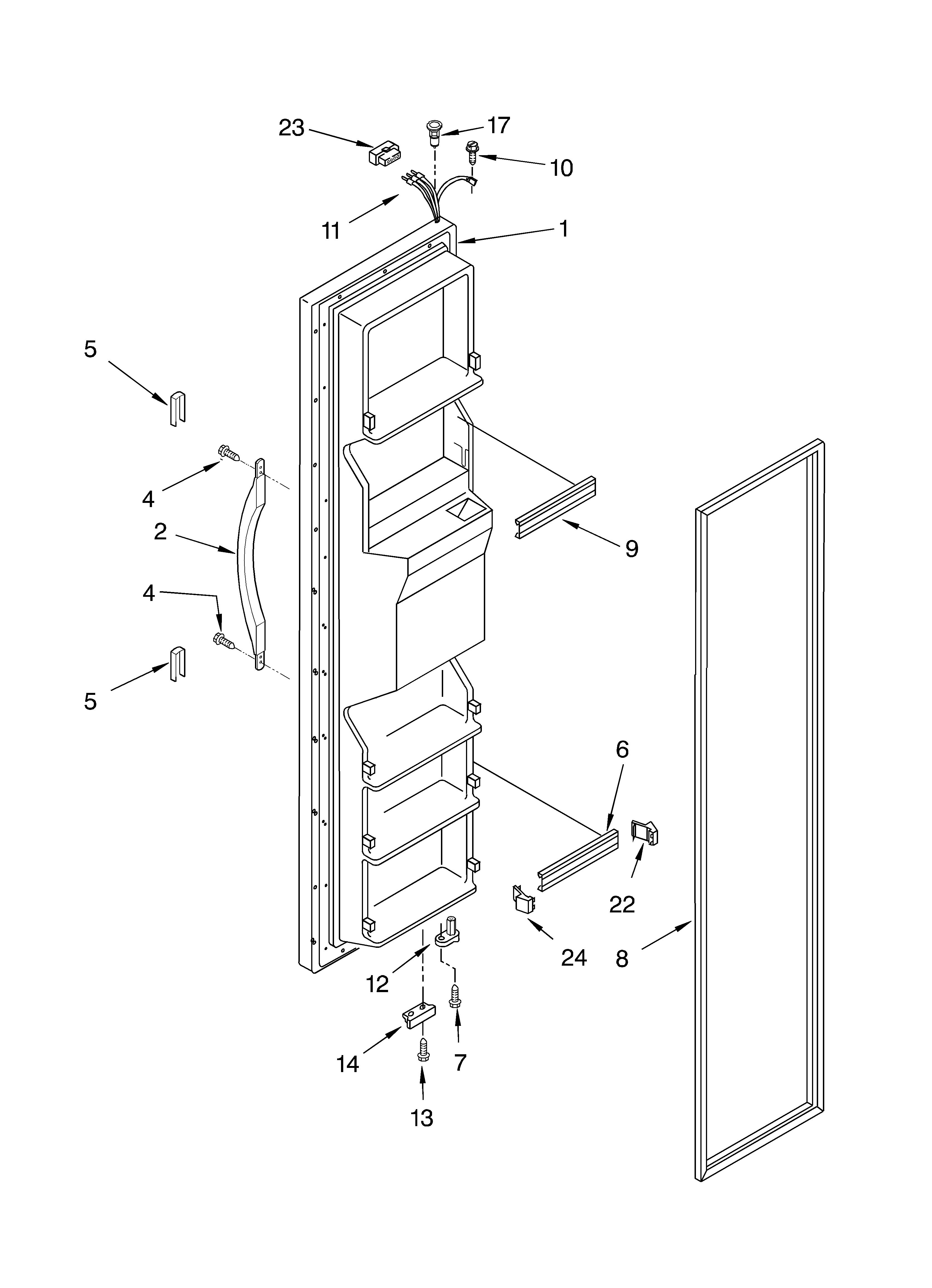 Whirlpool ED22UEXHT02 freezer door diagram