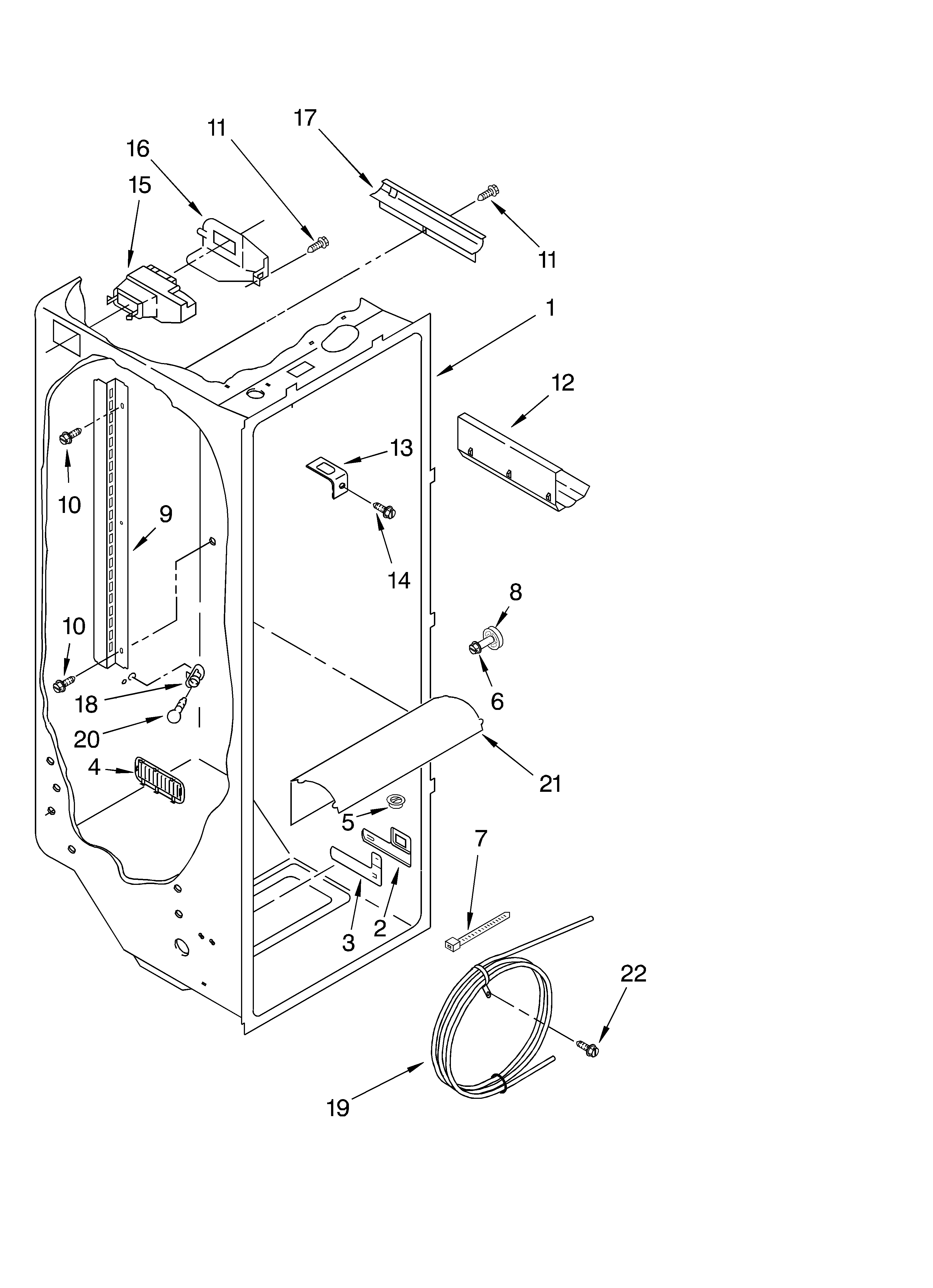 Whirlpool ED22RFXFN04 refrigerator liner diagram