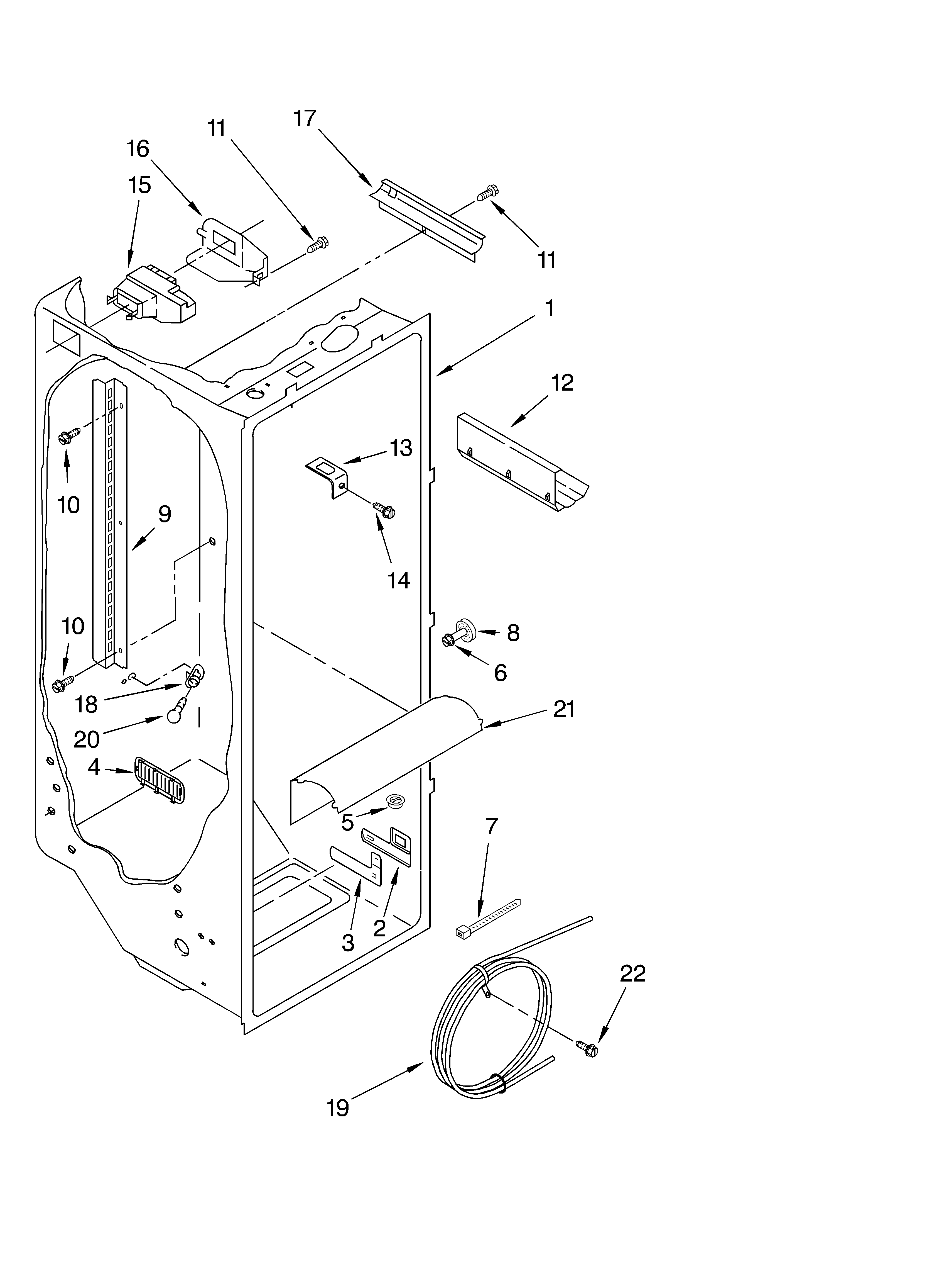Whirlpool GD22DCXHS02 refrigerator liner diagram
