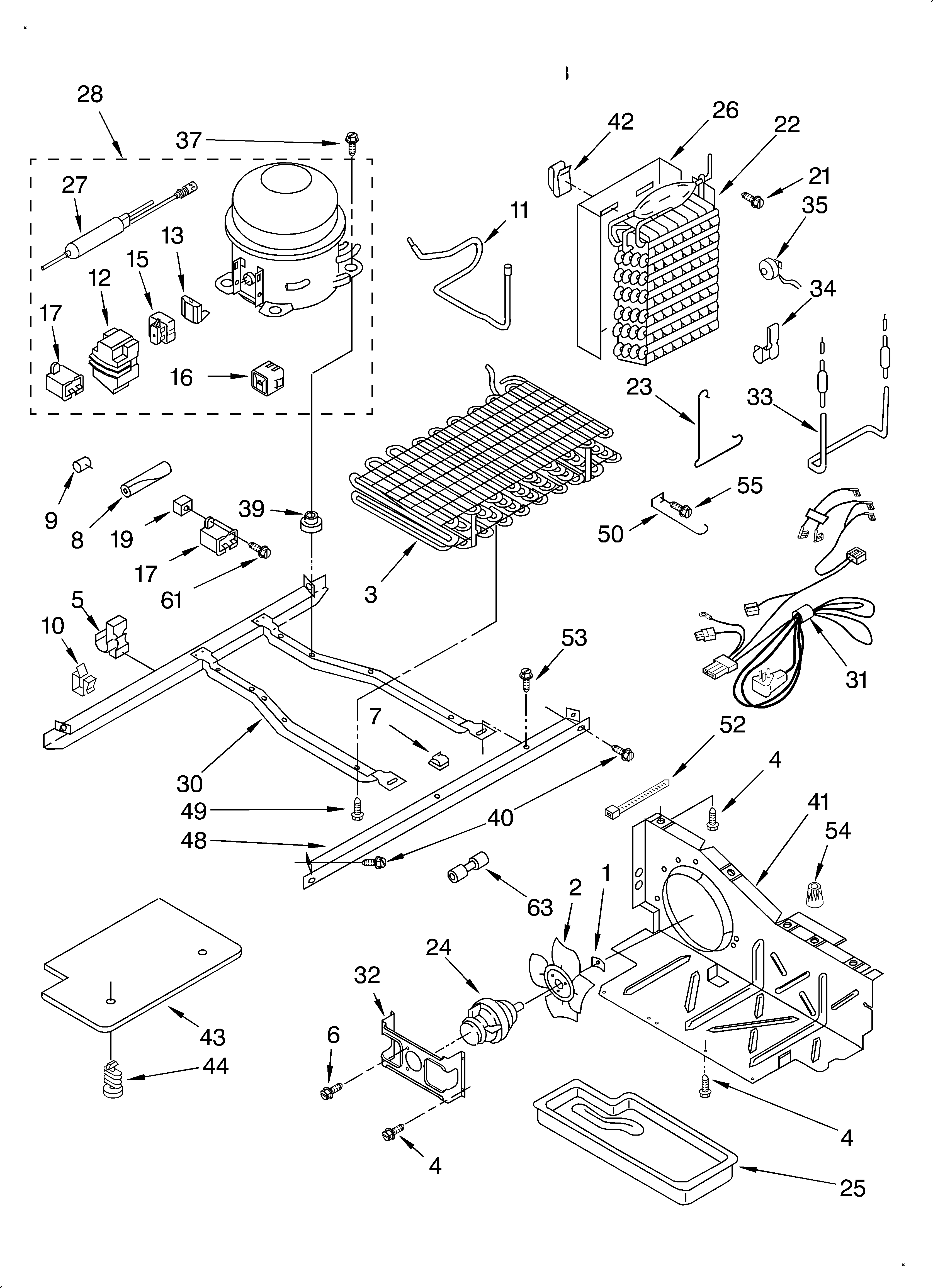 Whirlpool 4YED27PQFN03 unit diagram