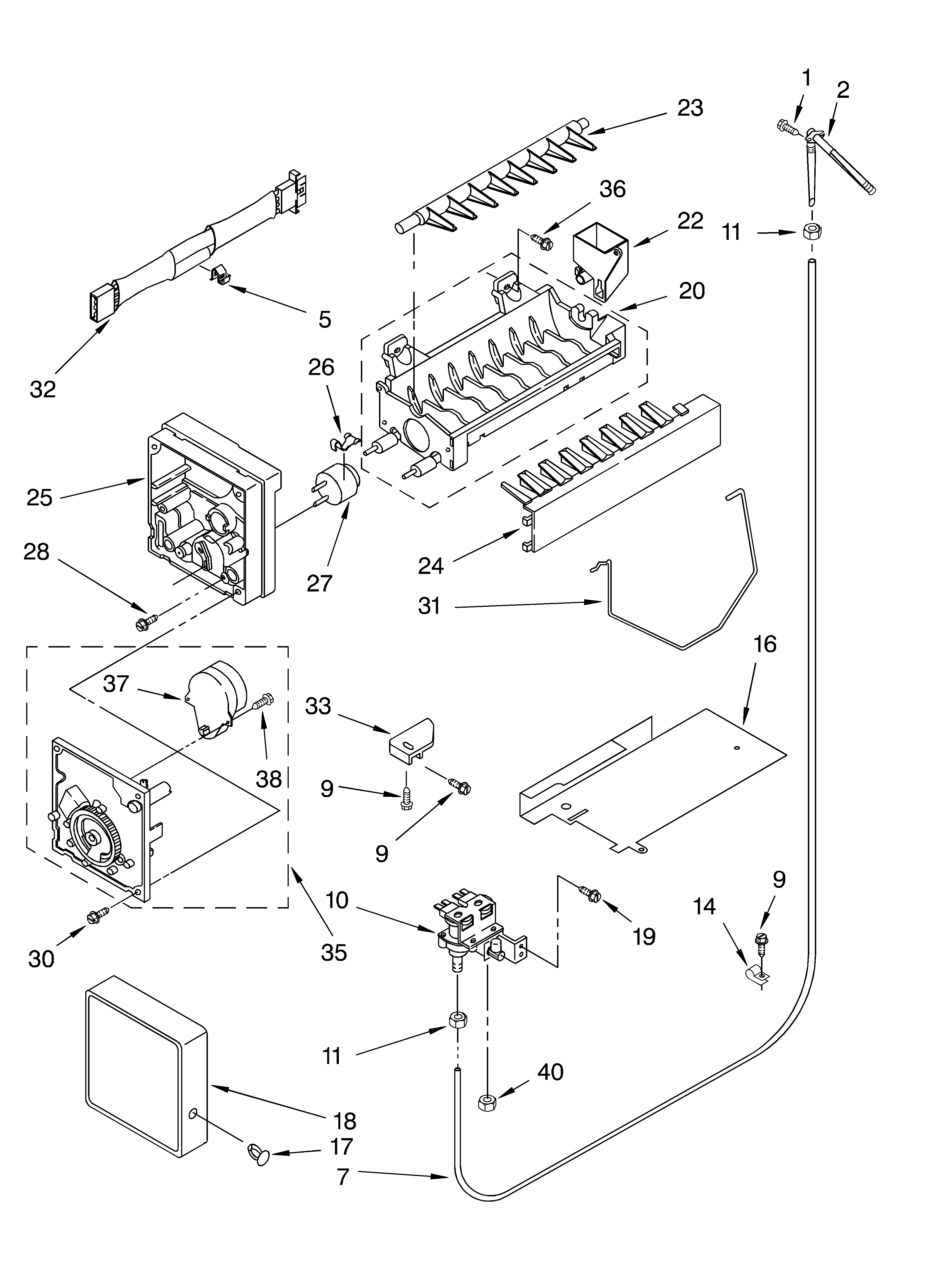 KitchenAid 4KSRS25CHT00 icemaker diagram