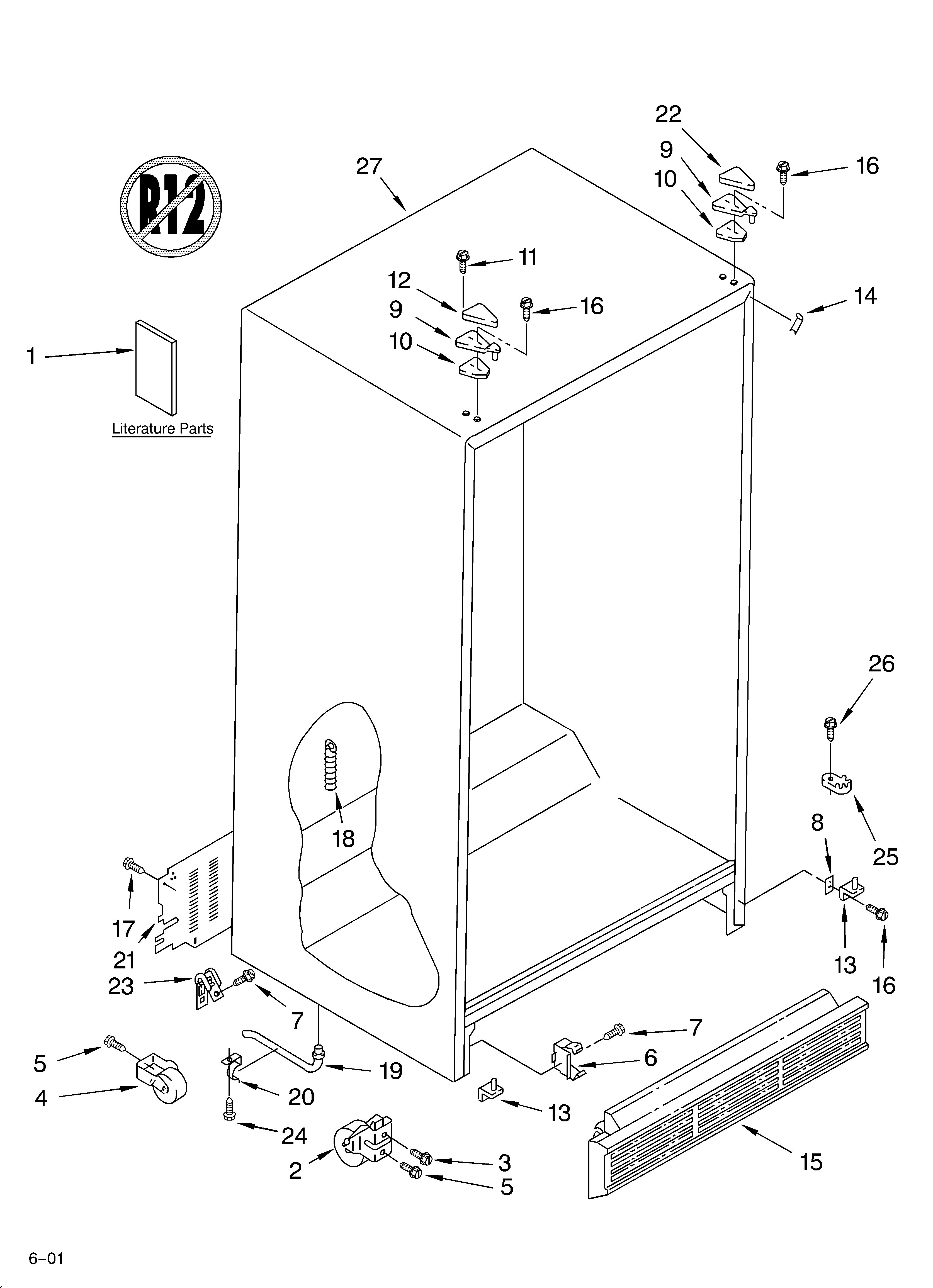 Crosley CS22AEXHW02 cabinet/literature diagram