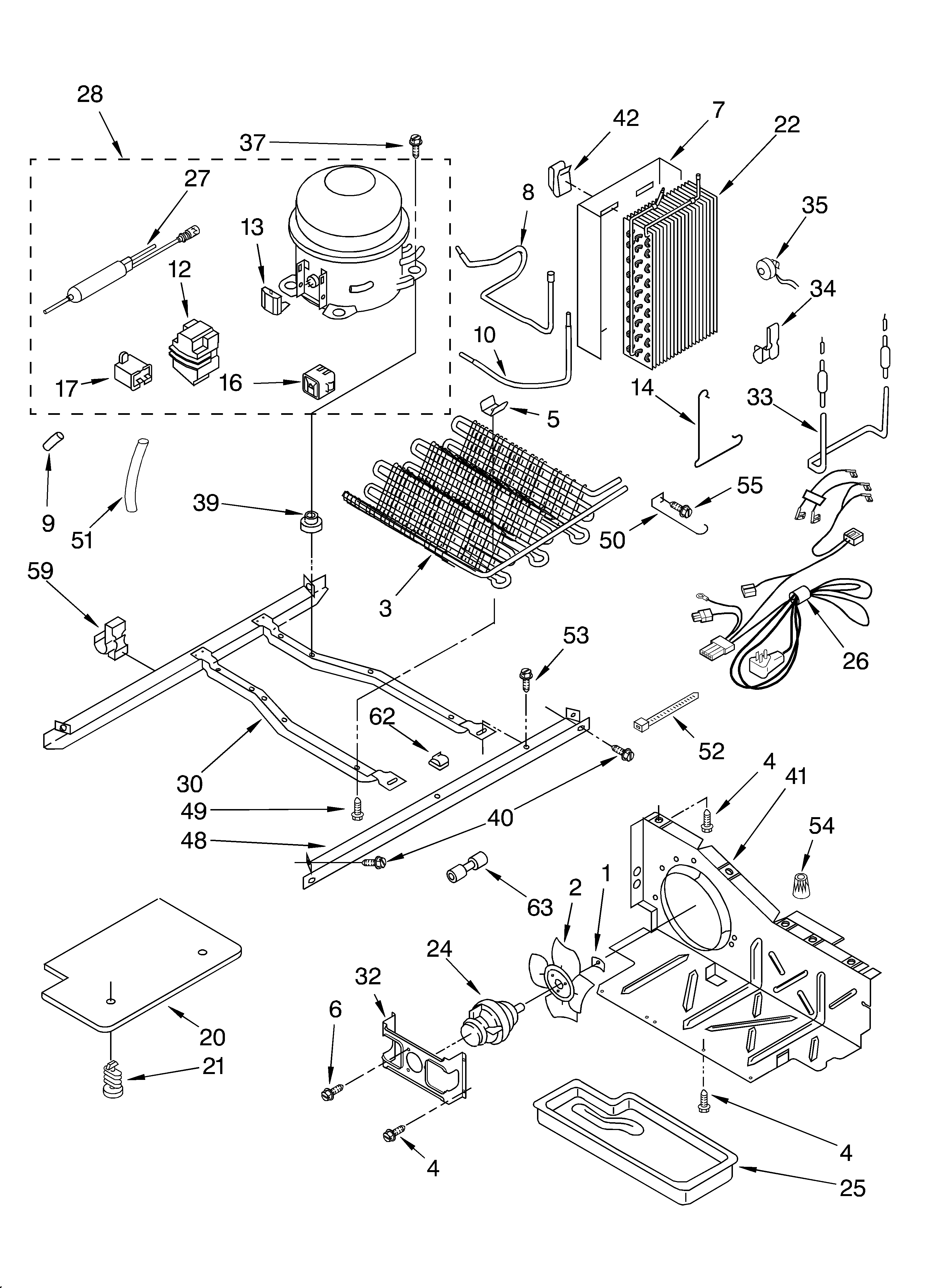 Whirlpool ED25GWXFW01 unit diagram