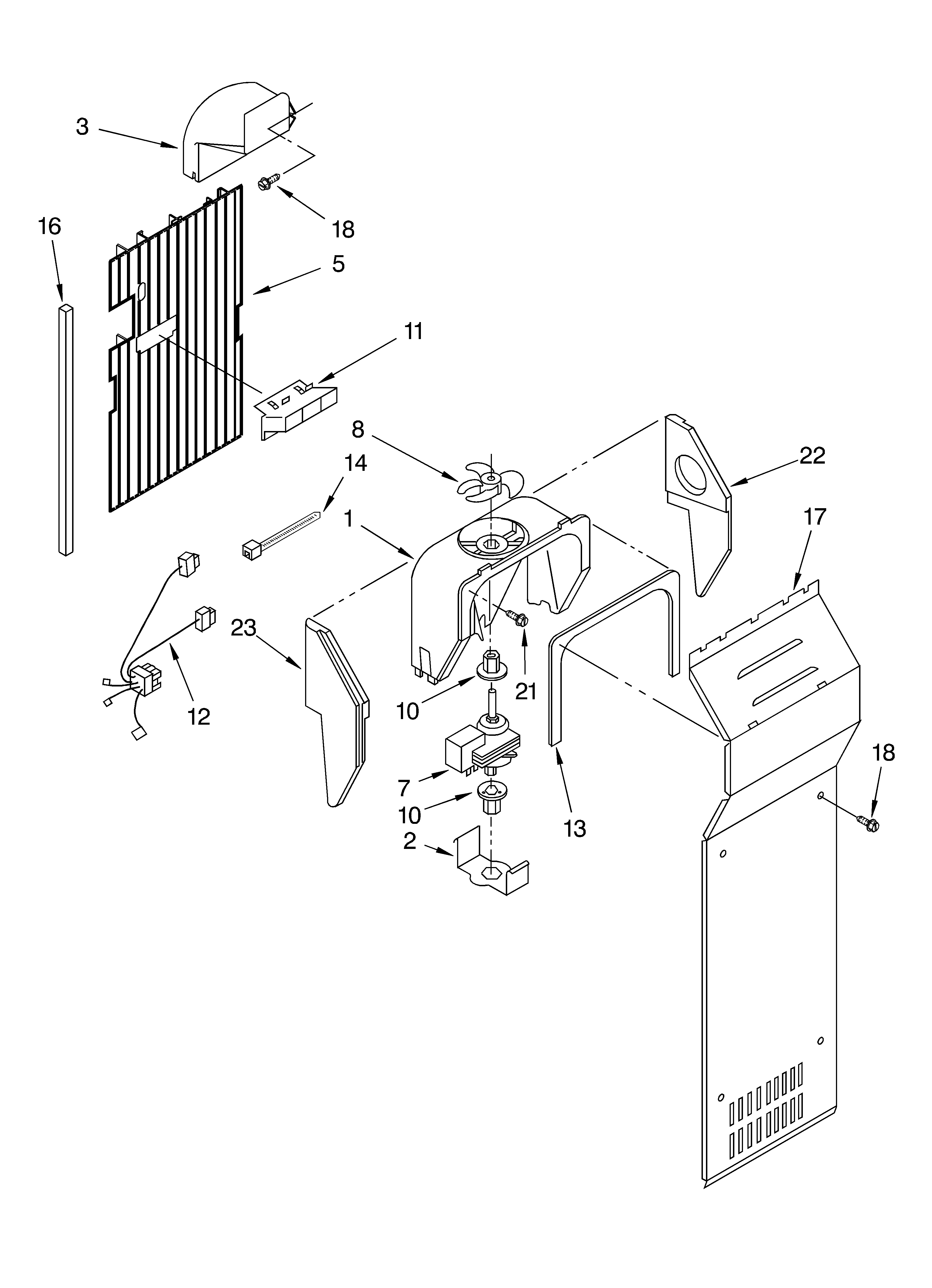 Whirlpool 4YED27PQFN04 air flow diagram