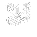 Roper FGP240KQ0 oven door and broiler diagram