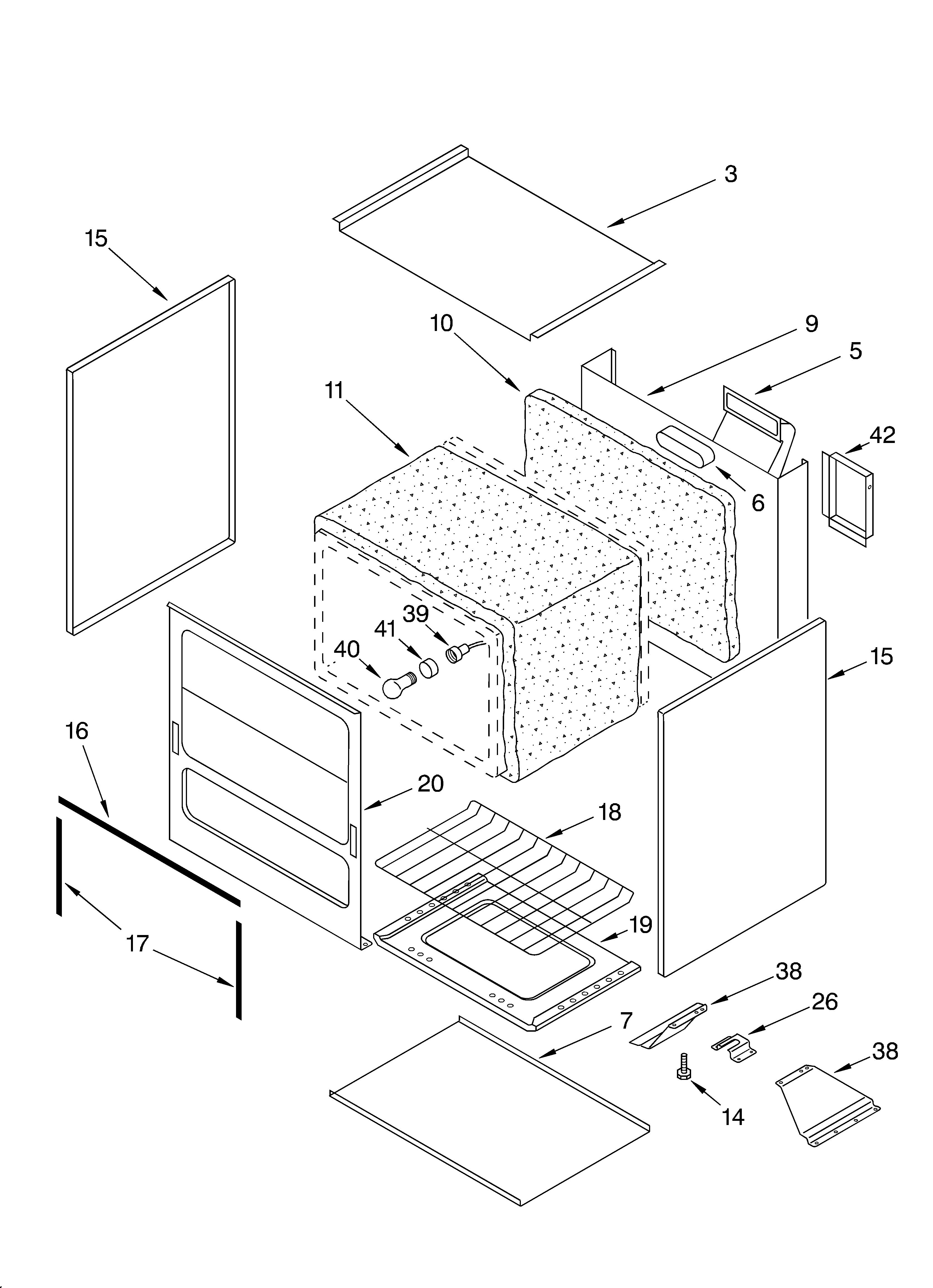 Roper FGP305HN0 oven diagram