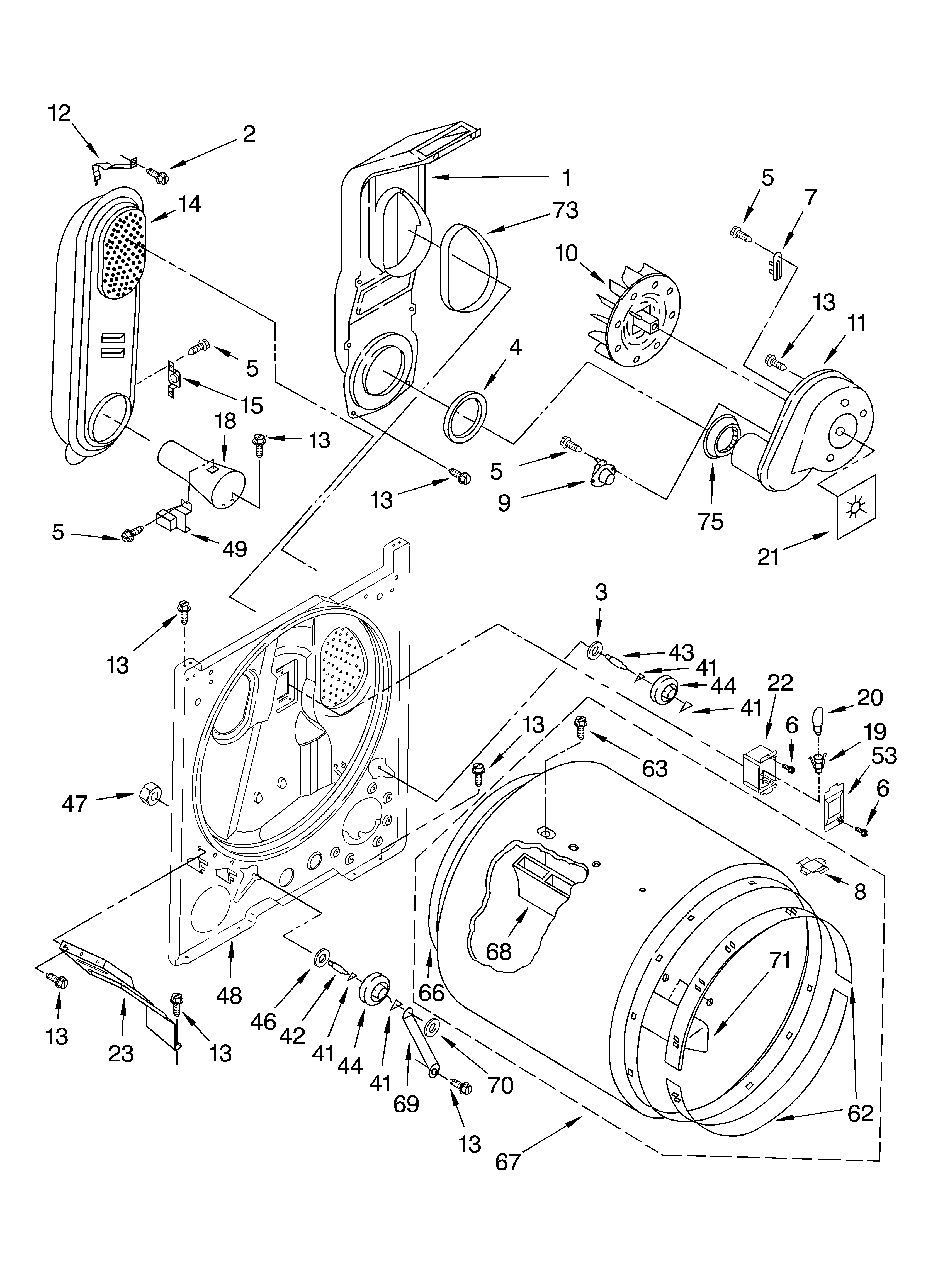 Whirlpool LGB6200KQ0 bulkhead diagram