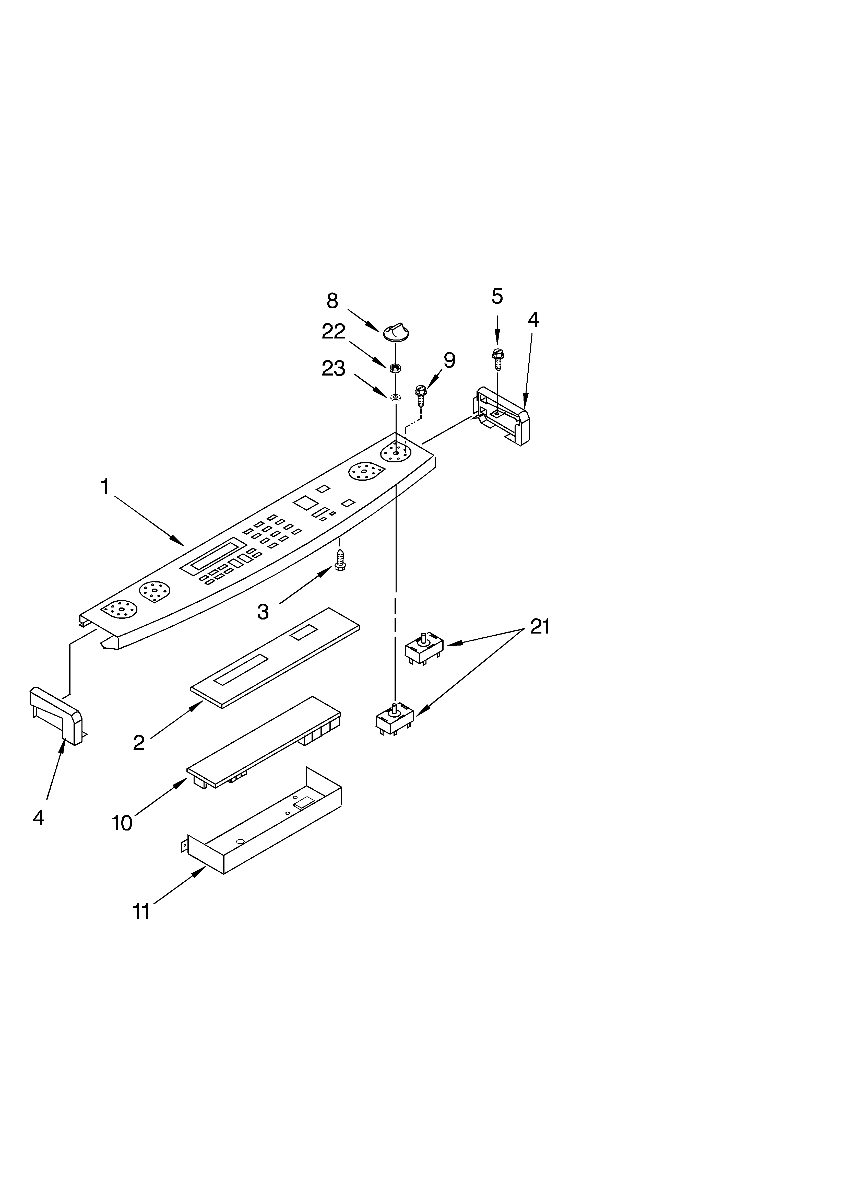 KitchenAid KESC300HBT6 control panel diagram