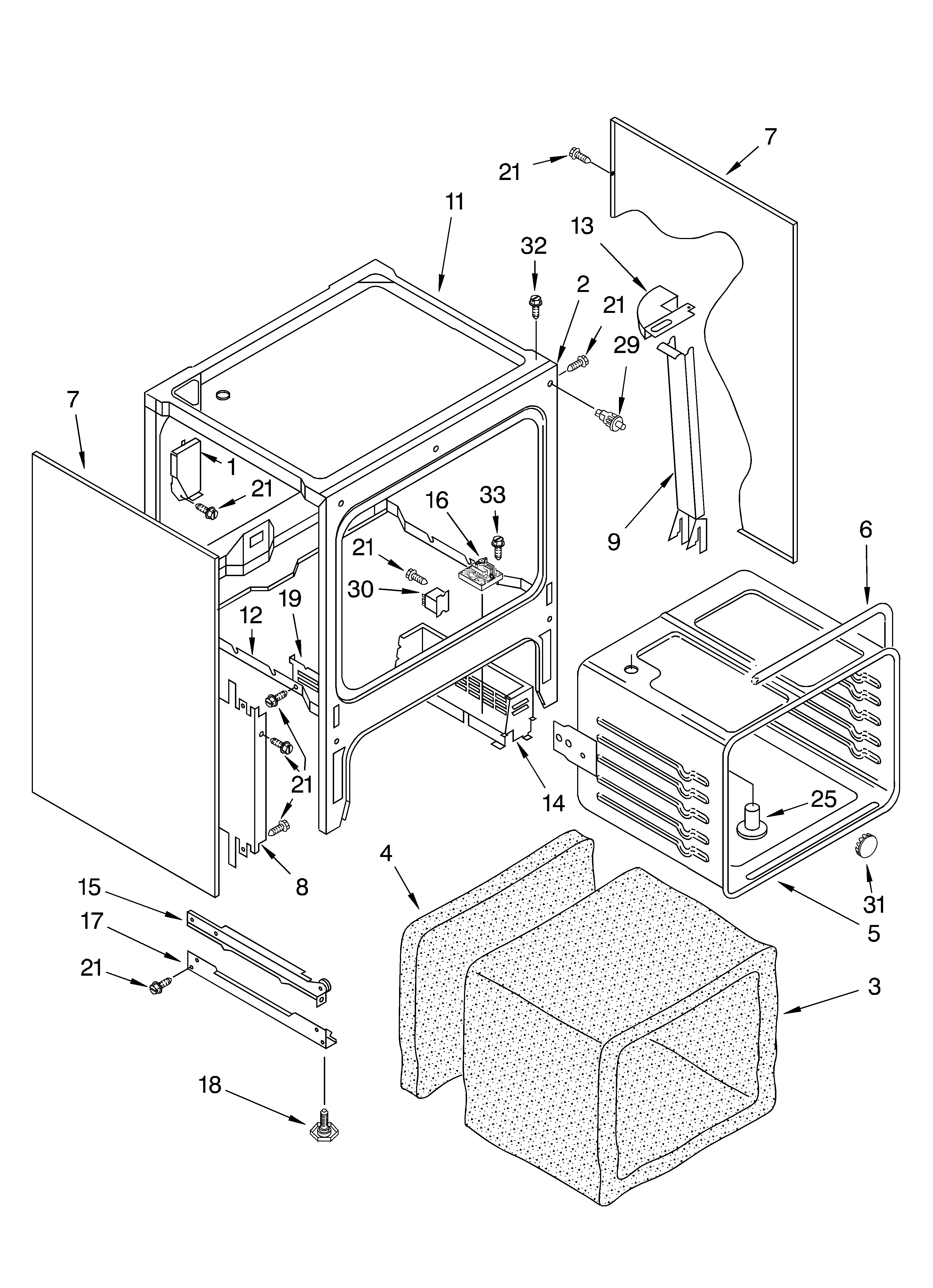 KitchenAid KESC300HBT6 oven chassis diagram
