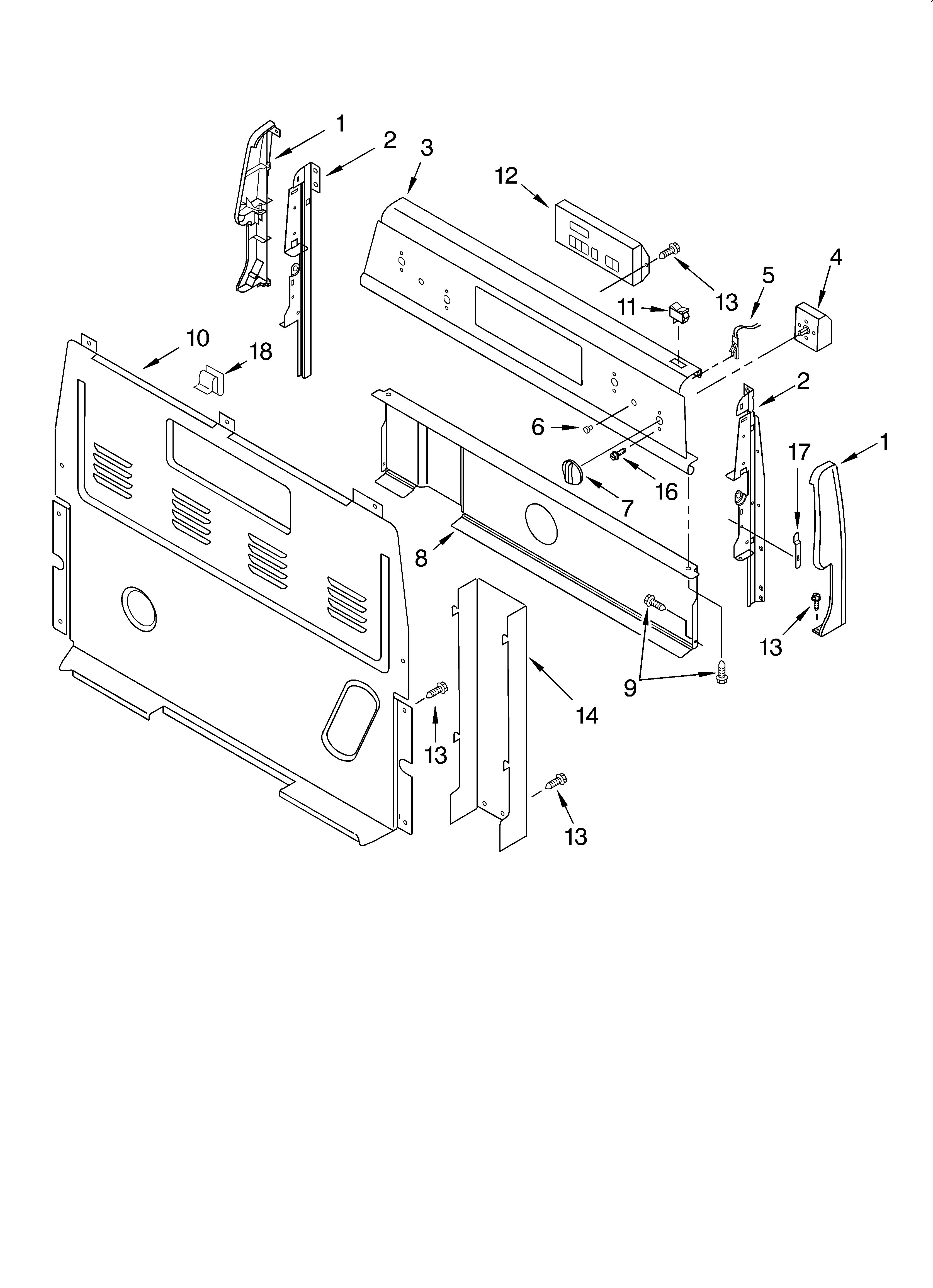 Estate TES355KT0 control panel diagram