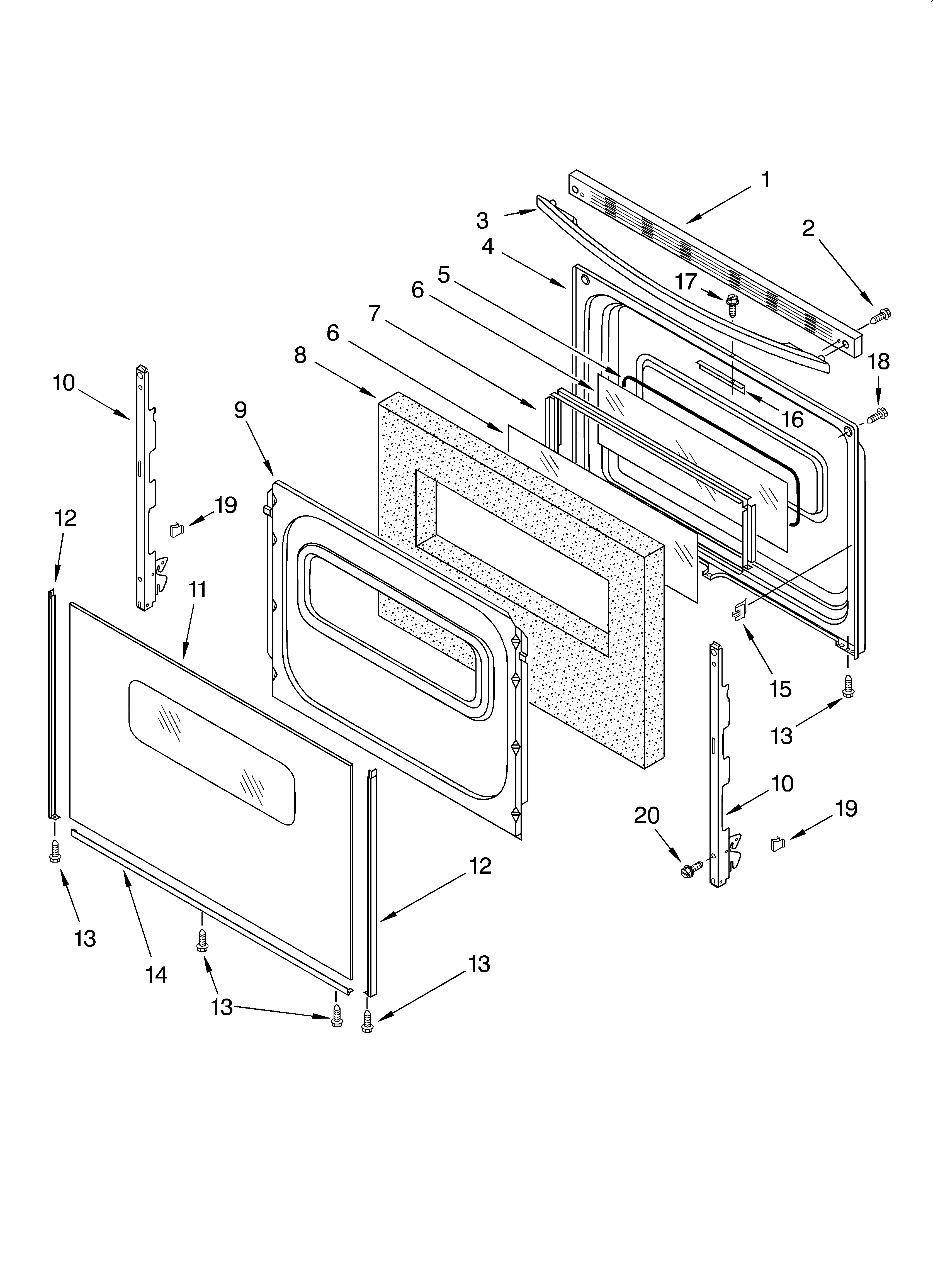 Estate TES355KT0 door diagram