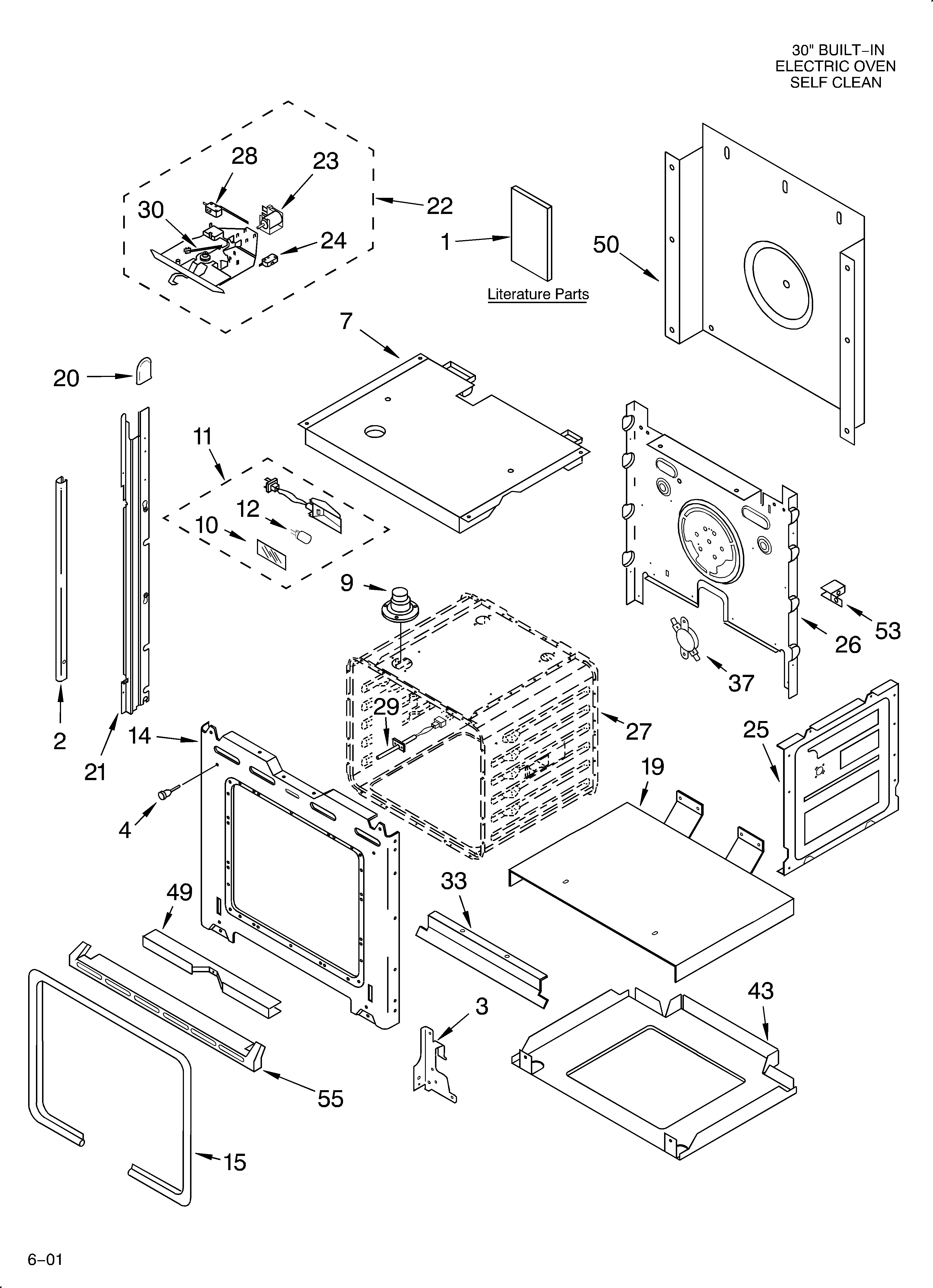 KitchenAid KEBI101DWH12 oven/literature diagram