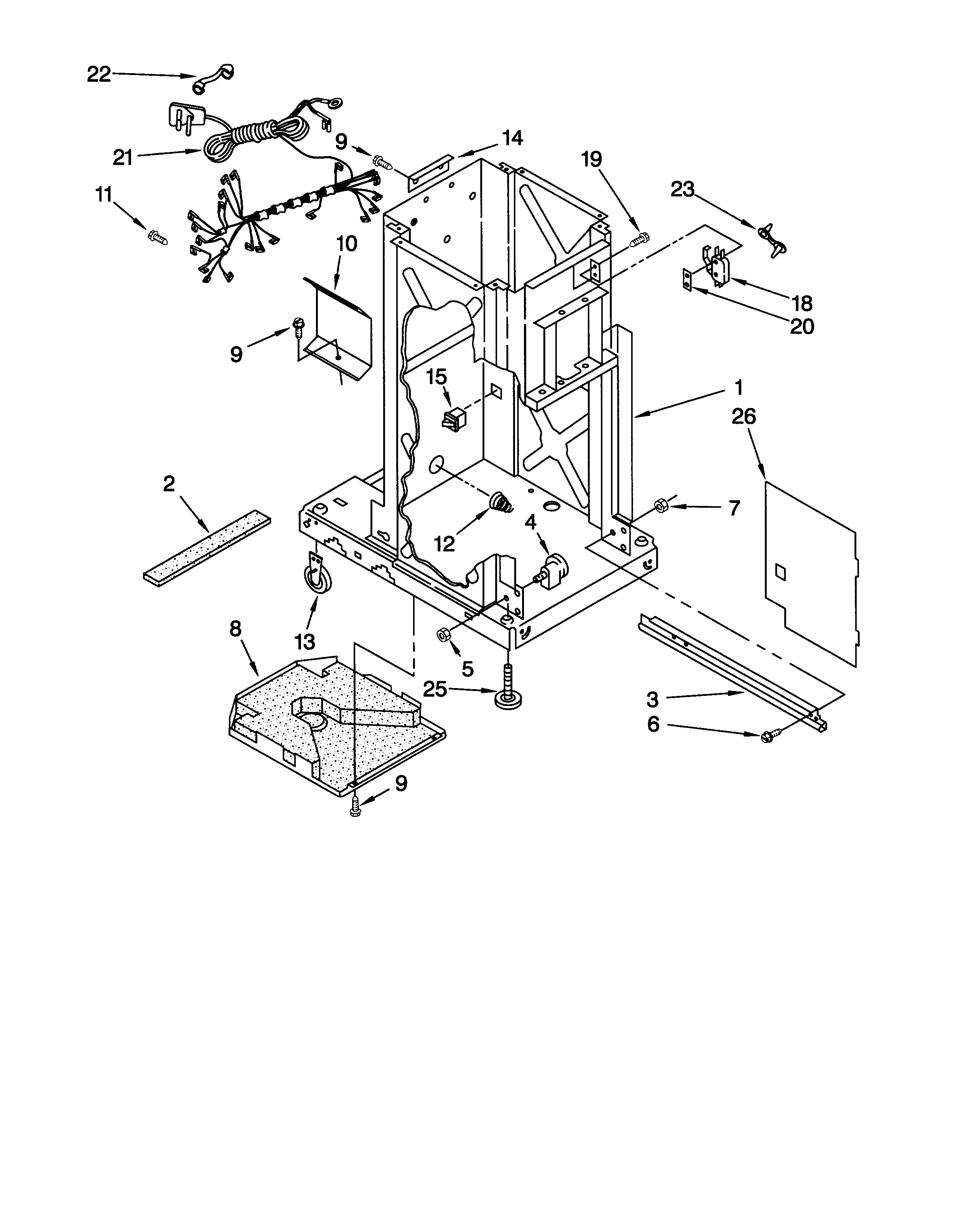 Whirlpool TC800SPJB0 frame diagram