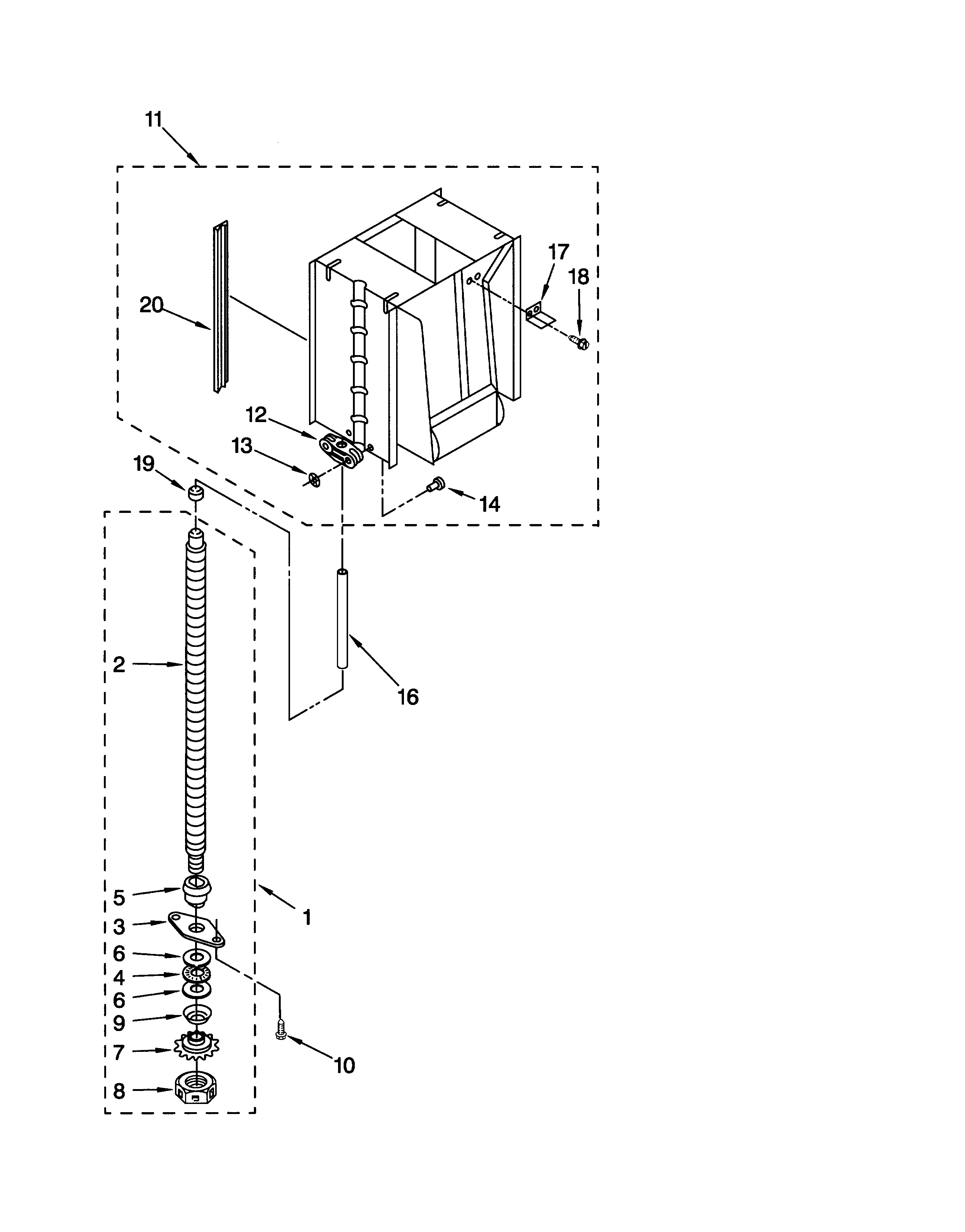 Whirlpool TC800SPJB0 powerscrew and ram diagram