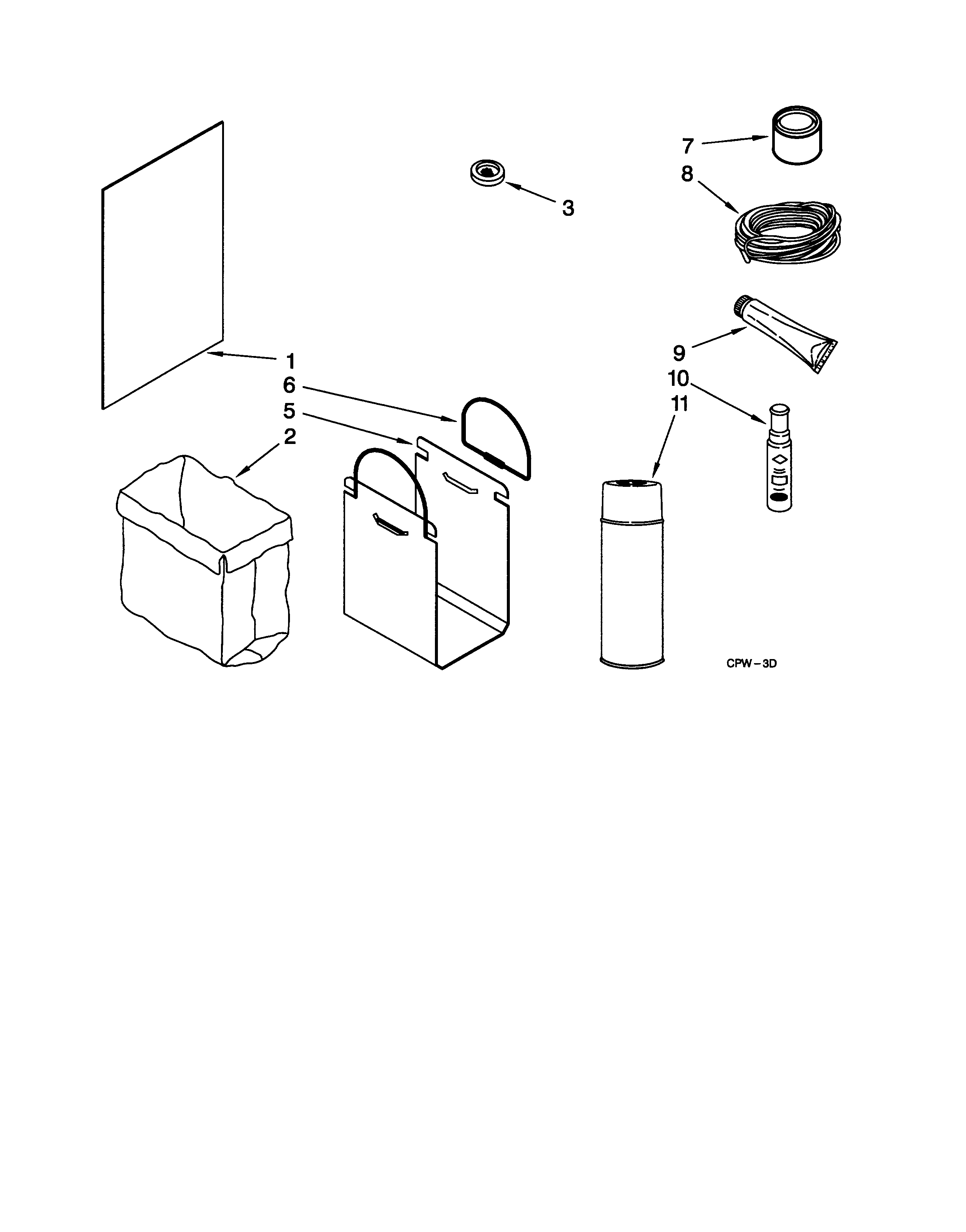 Whirlpool TC800SPJB0 accessory diagram