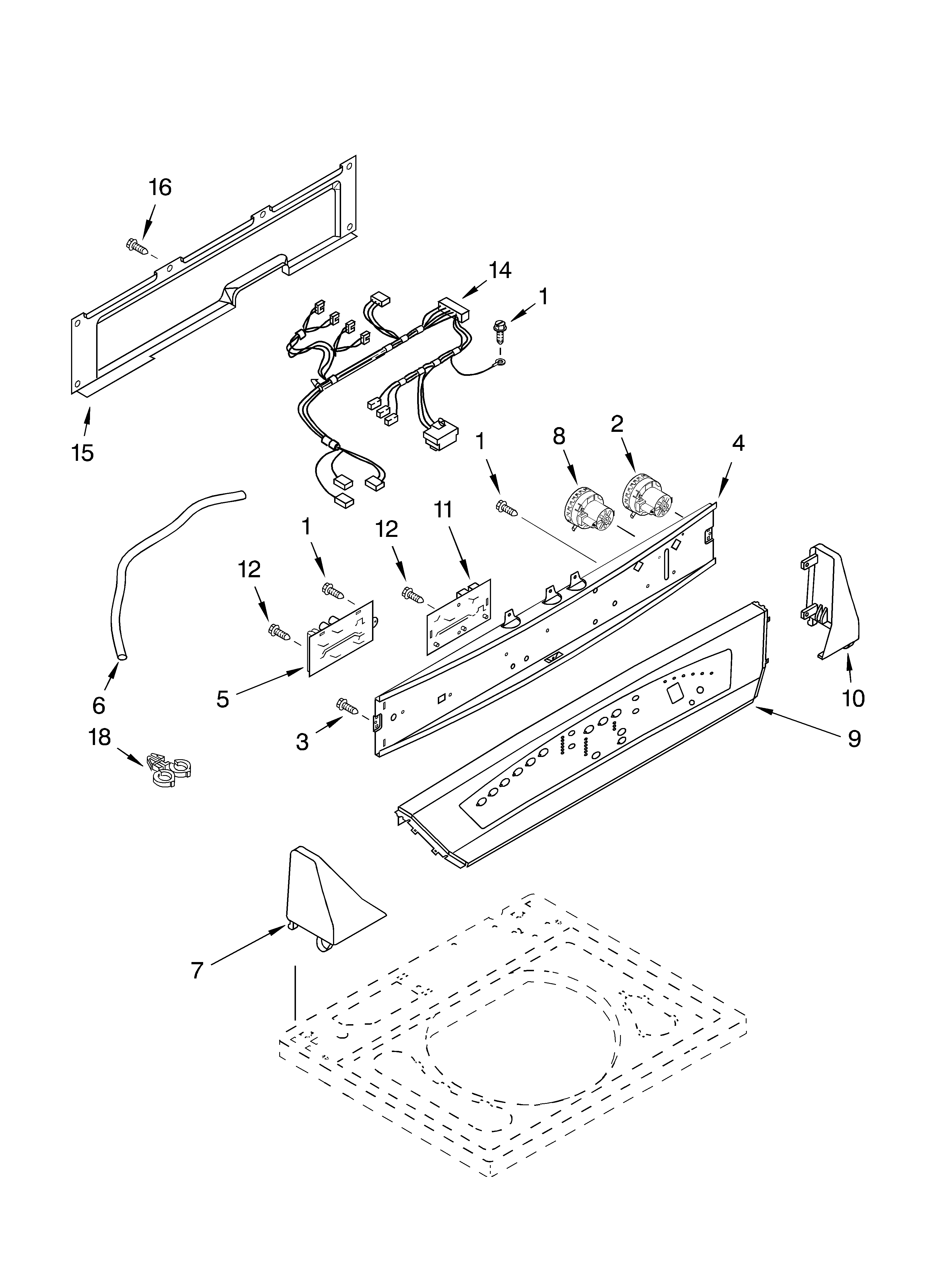 Whirlpool GVW9959KT0 control panel diagram