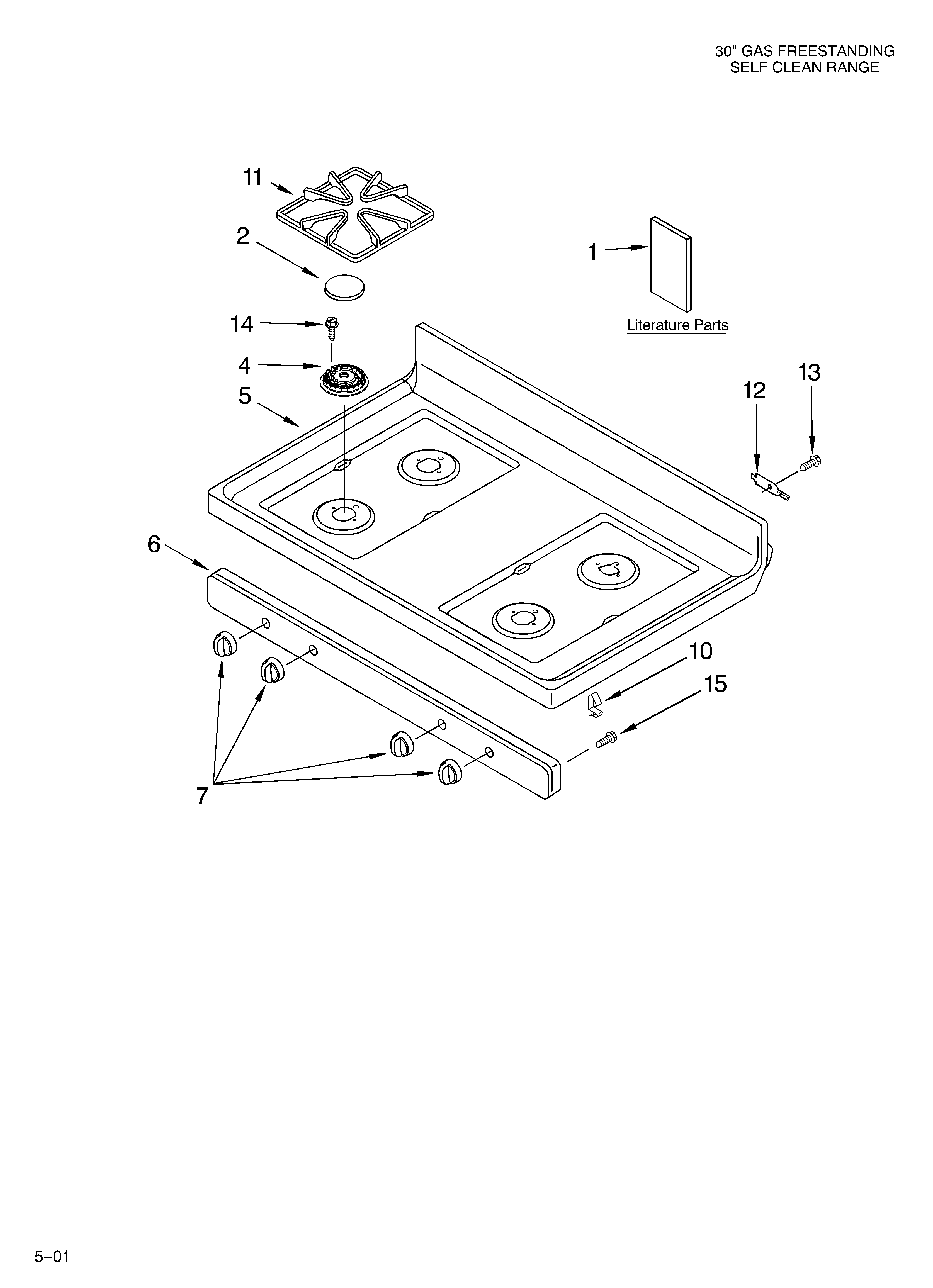 Estate TGS325KT0 cooktop/literature diagram