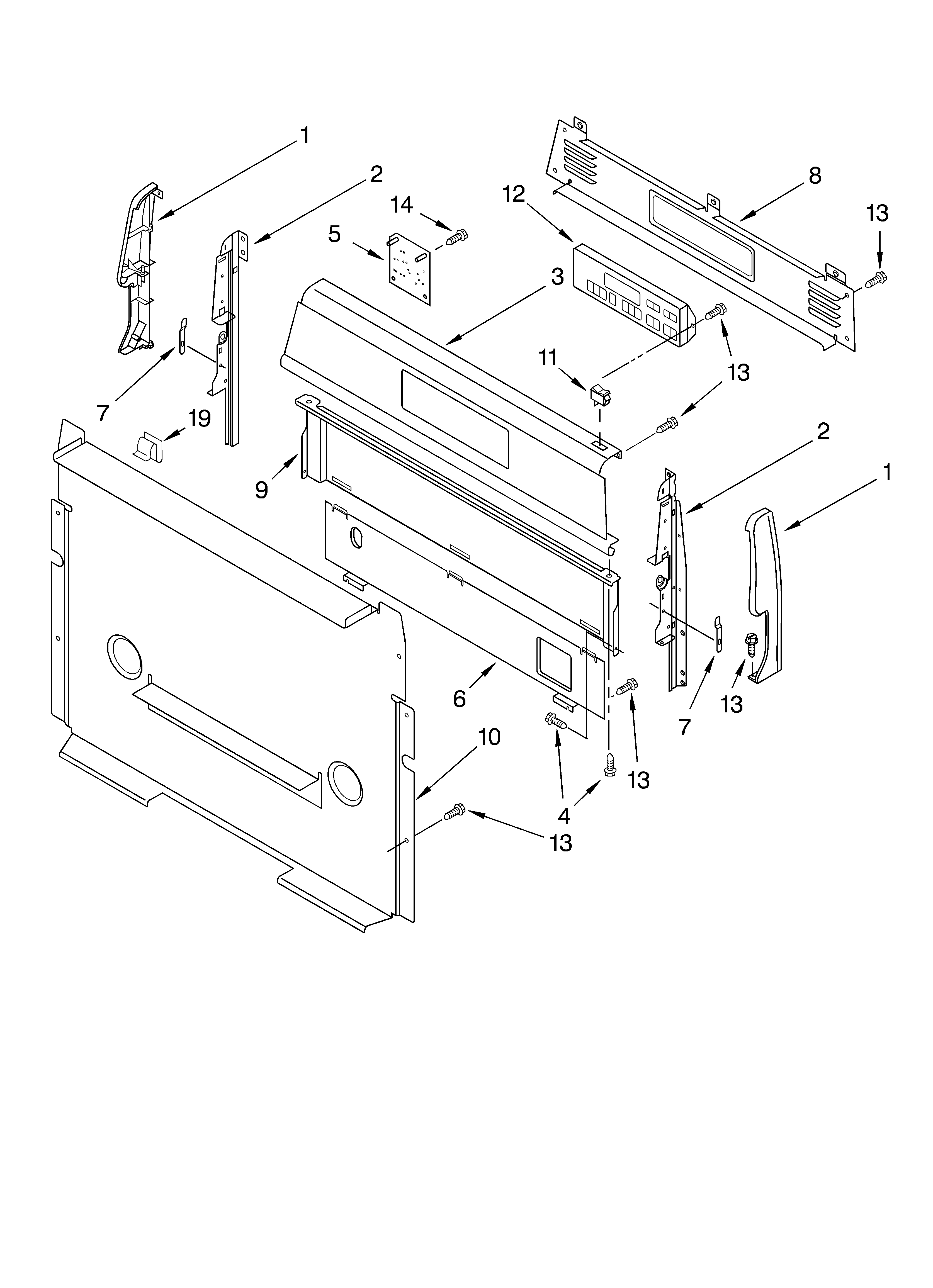 Estate TGS325KT0 control panel diagram
