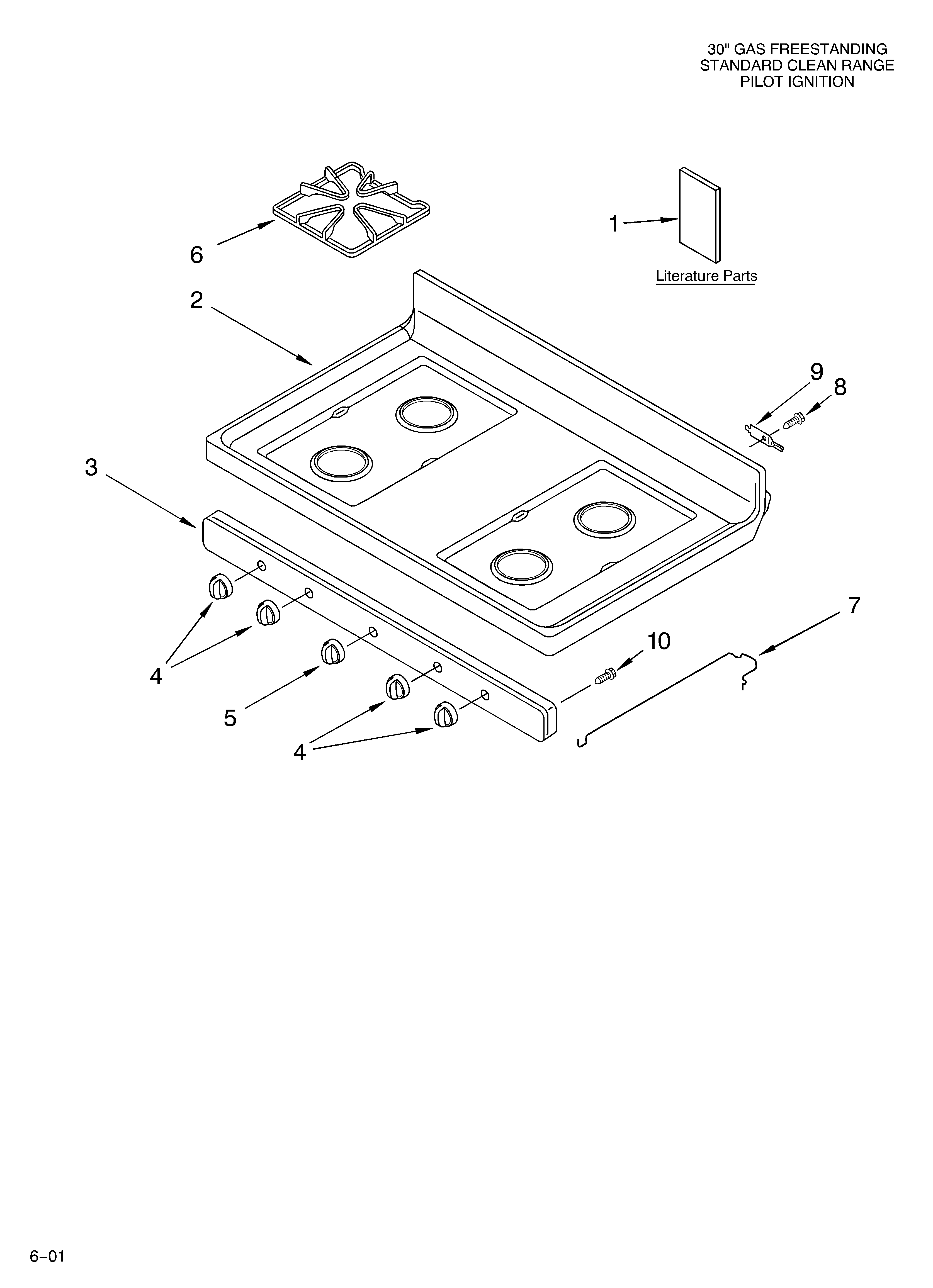 Estate TGP302KW0 cooktop/literature diagram
