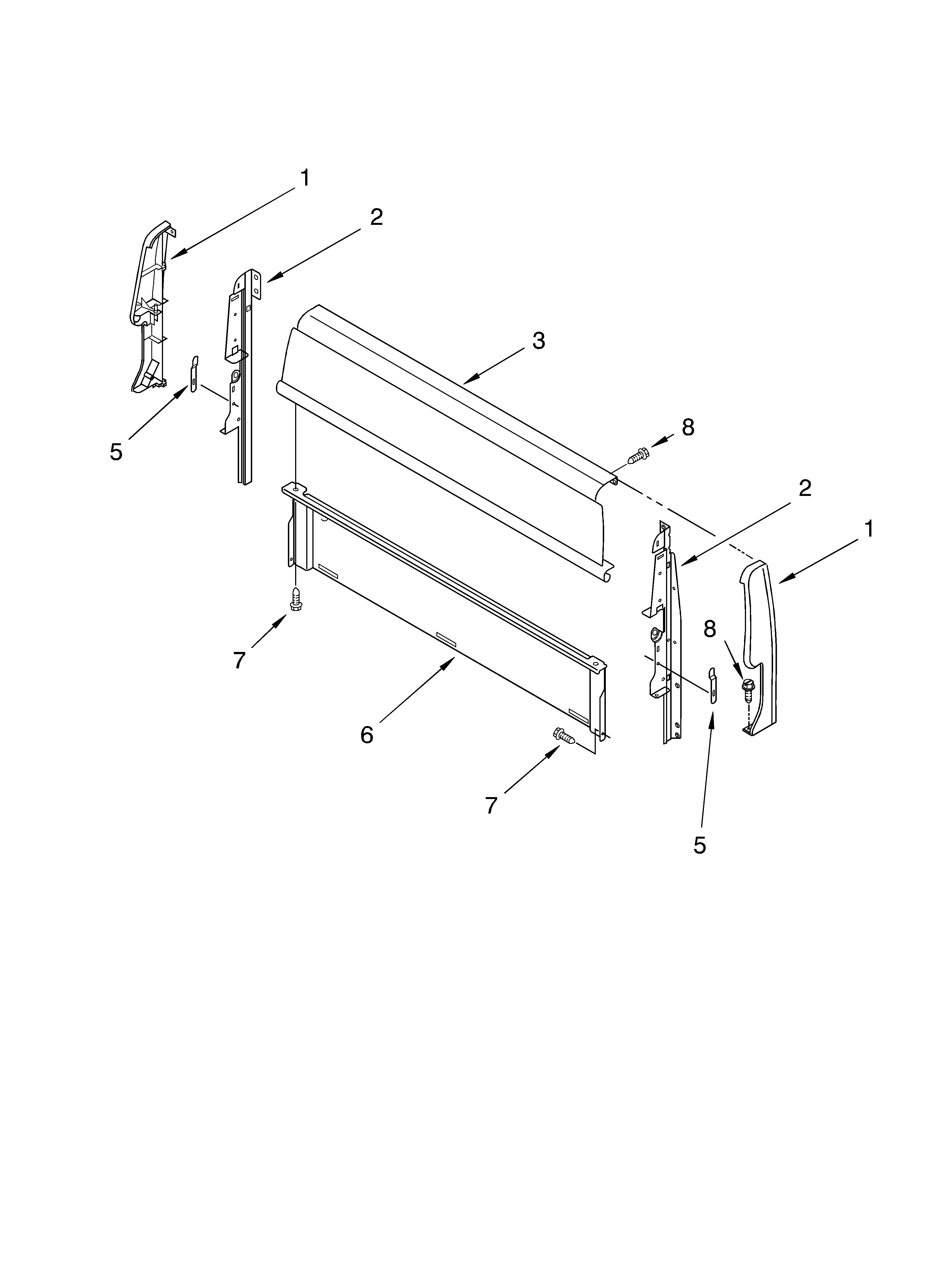 Estate TGP302KW0 backguard diagram