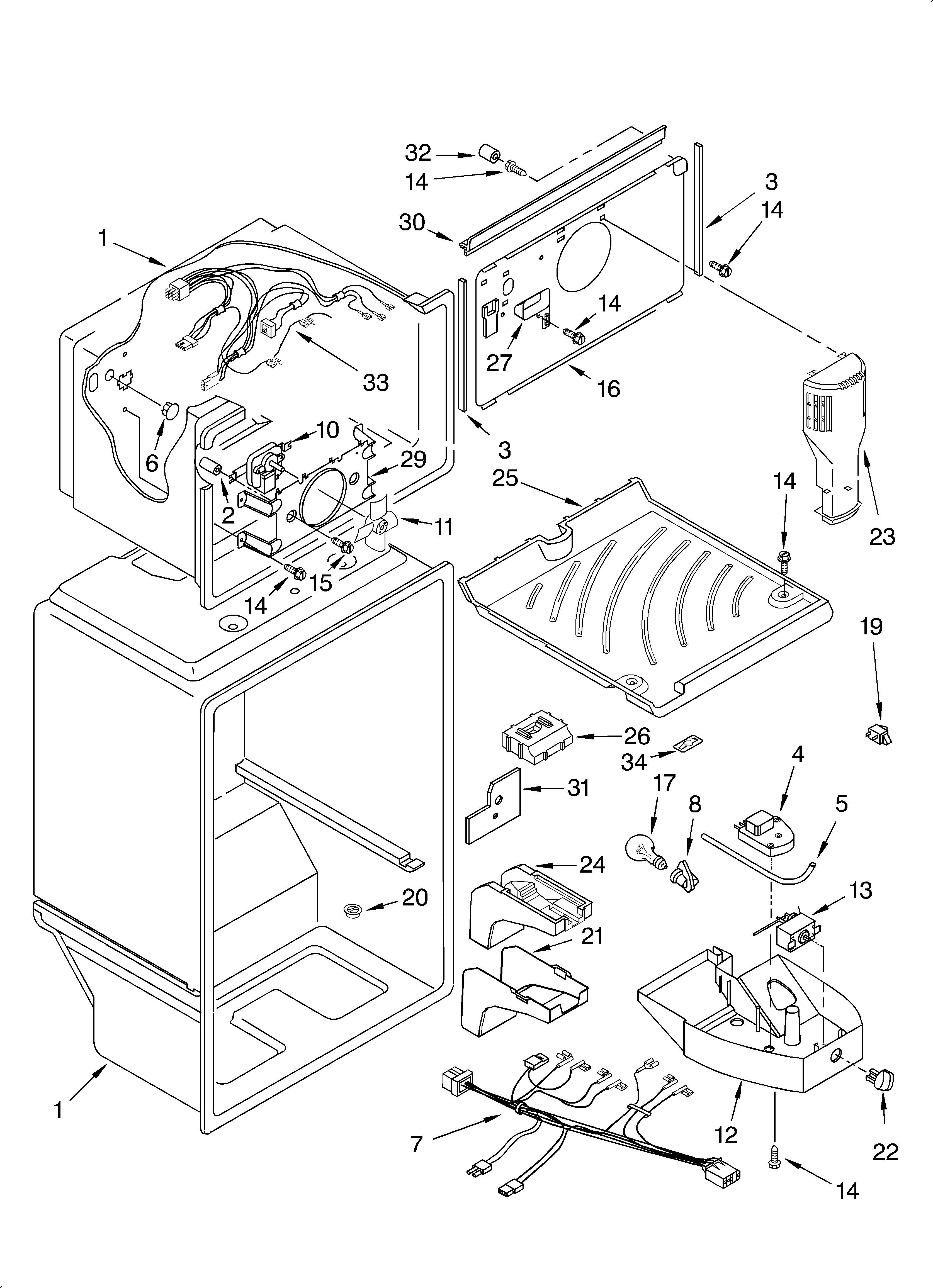 Whirlpool ET19GKXJW00 liner diagram