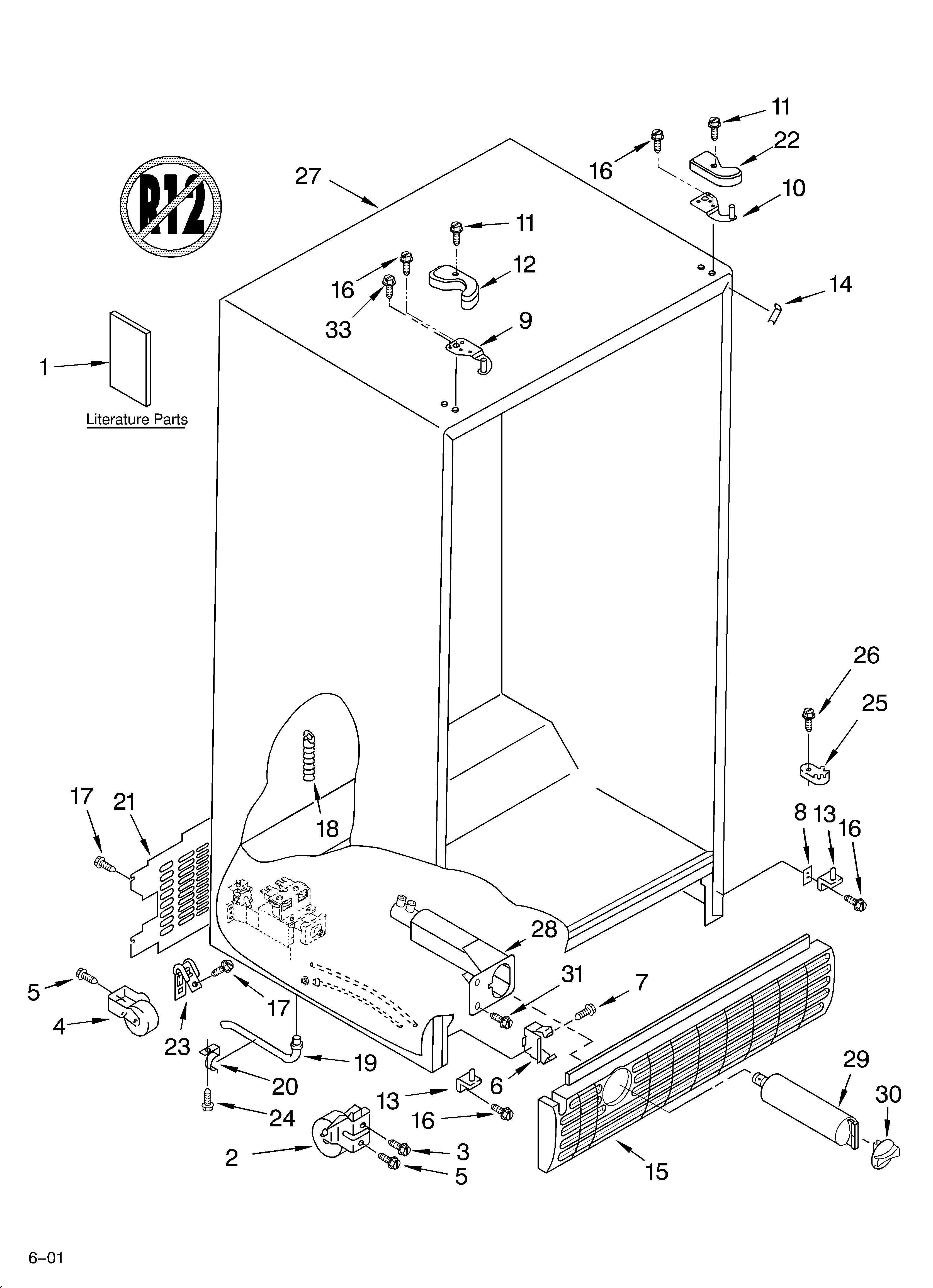 Whirlpool ED2FHGXKT00 cabinet/literature diagram