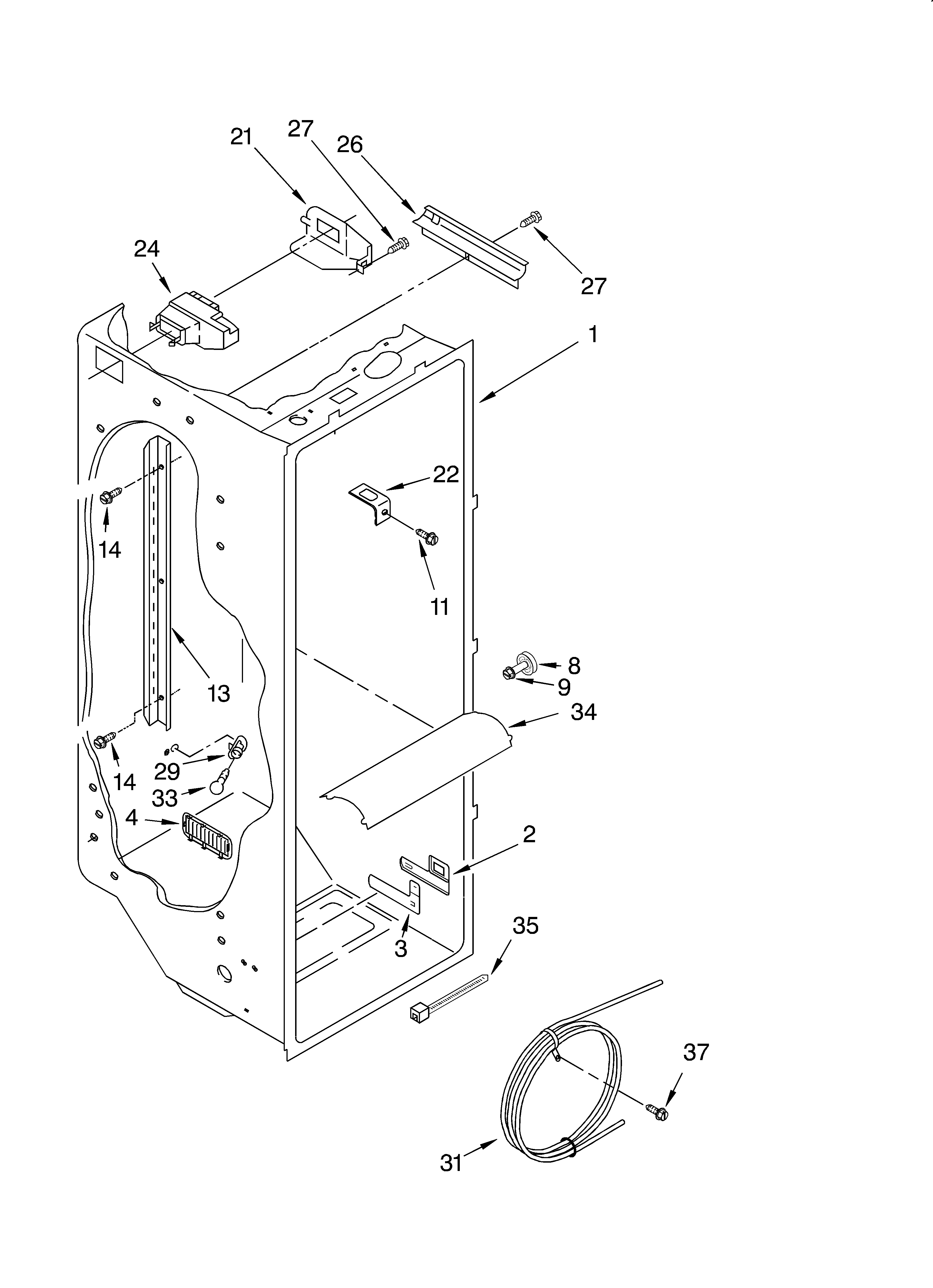 Whirlpool ED2FHGXKT00 refrigerator liner diagram