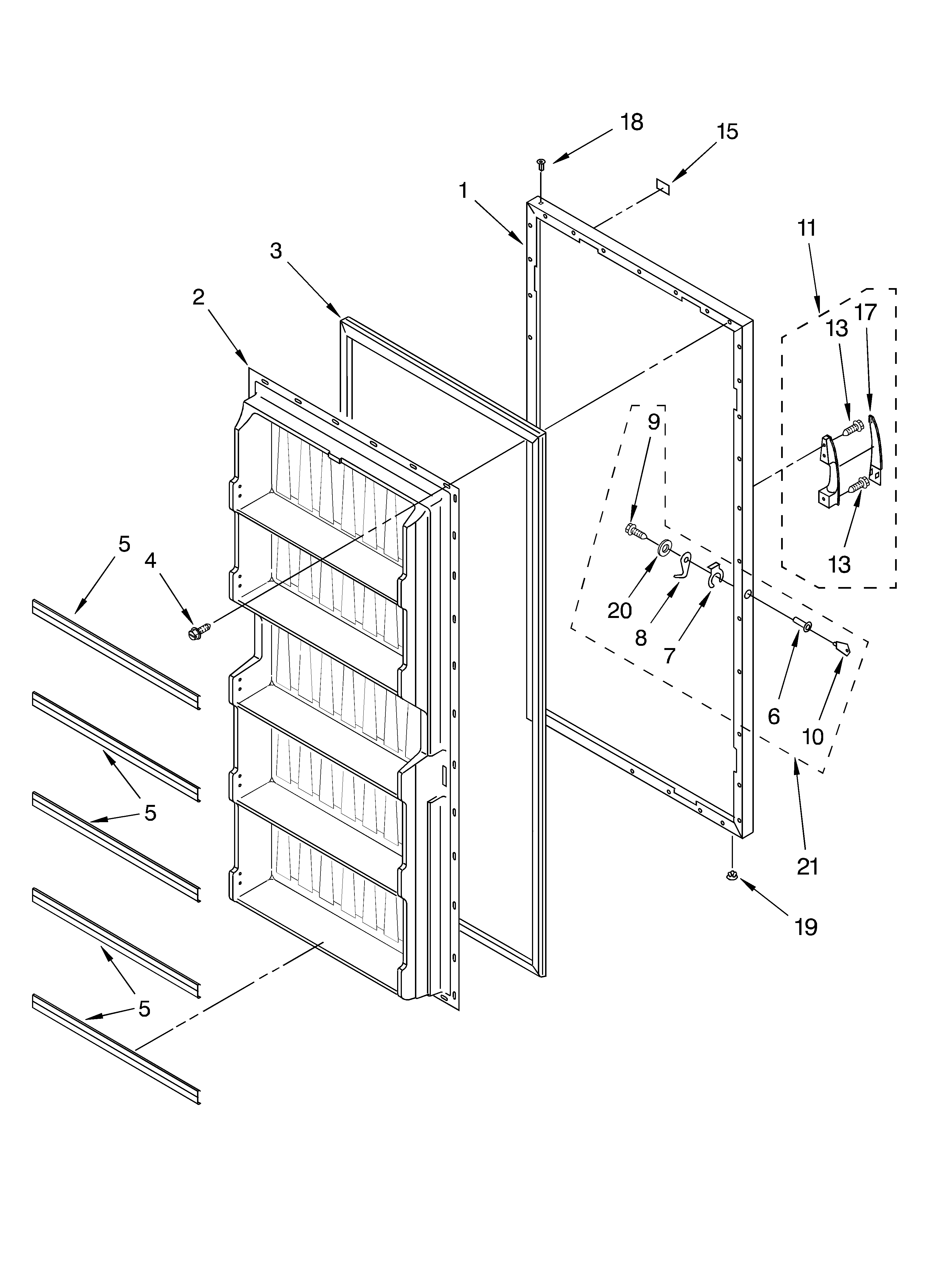 Whirlpool EV200NXKQ00 door diagram