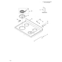 Whirlpool RF365PXKW0 cooktop/literature diagram