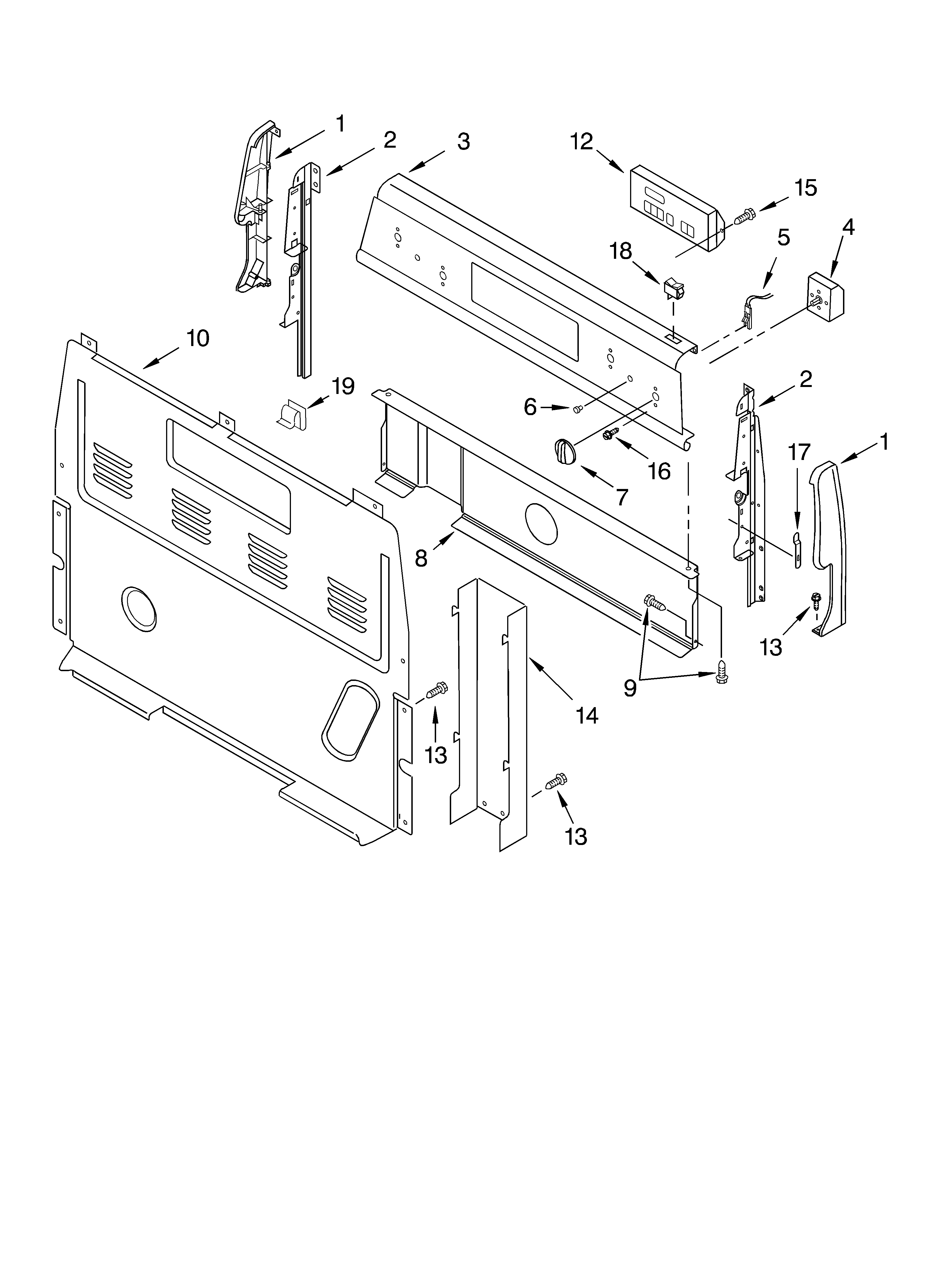 Whirlpool RF365PXKT0 control panel diagram