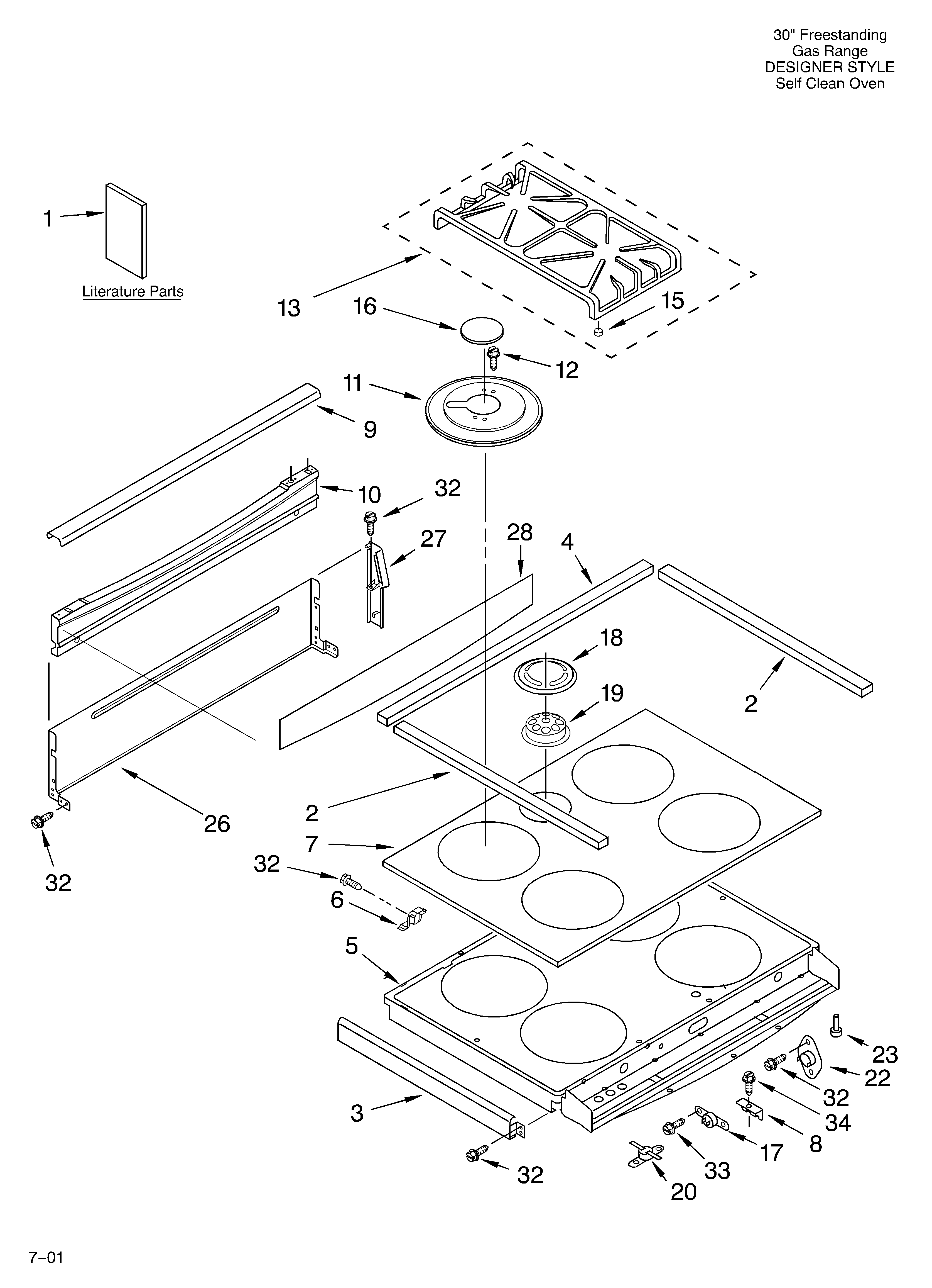 KitchenAid KGRT600HBL6 cooktop/literature diagram