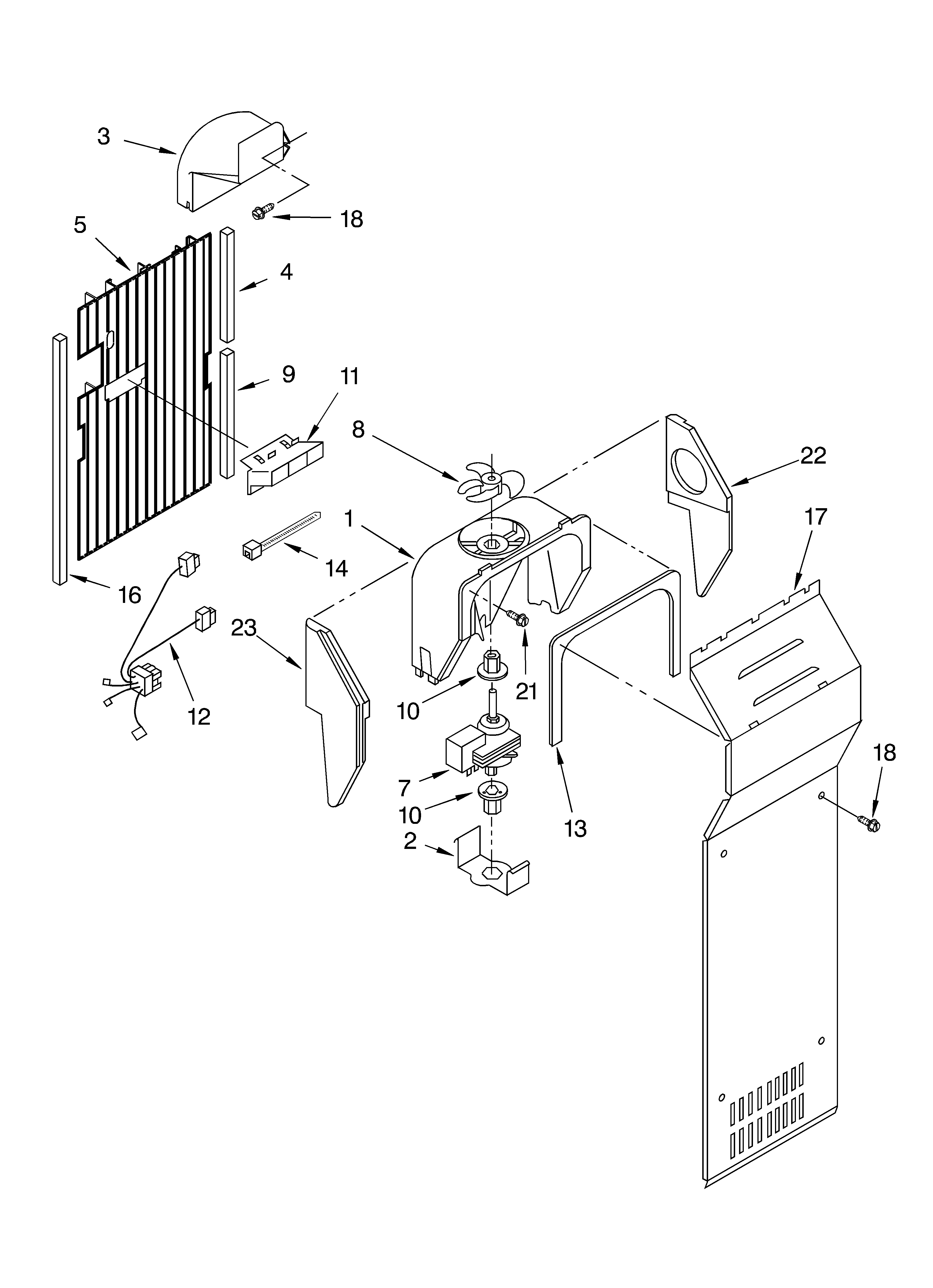 KitchenAid KSRS25FGSS15 air flow diagram