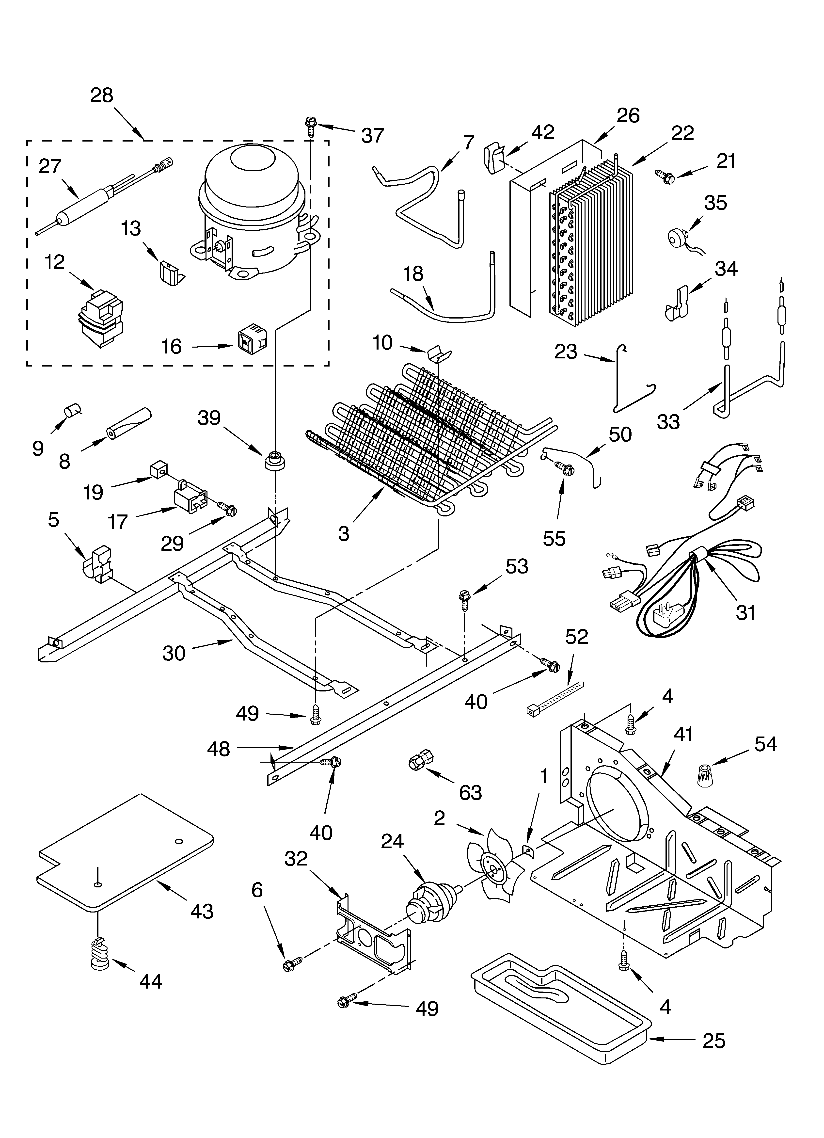 KitchenAid KSRS25FGSS15 unit diagram