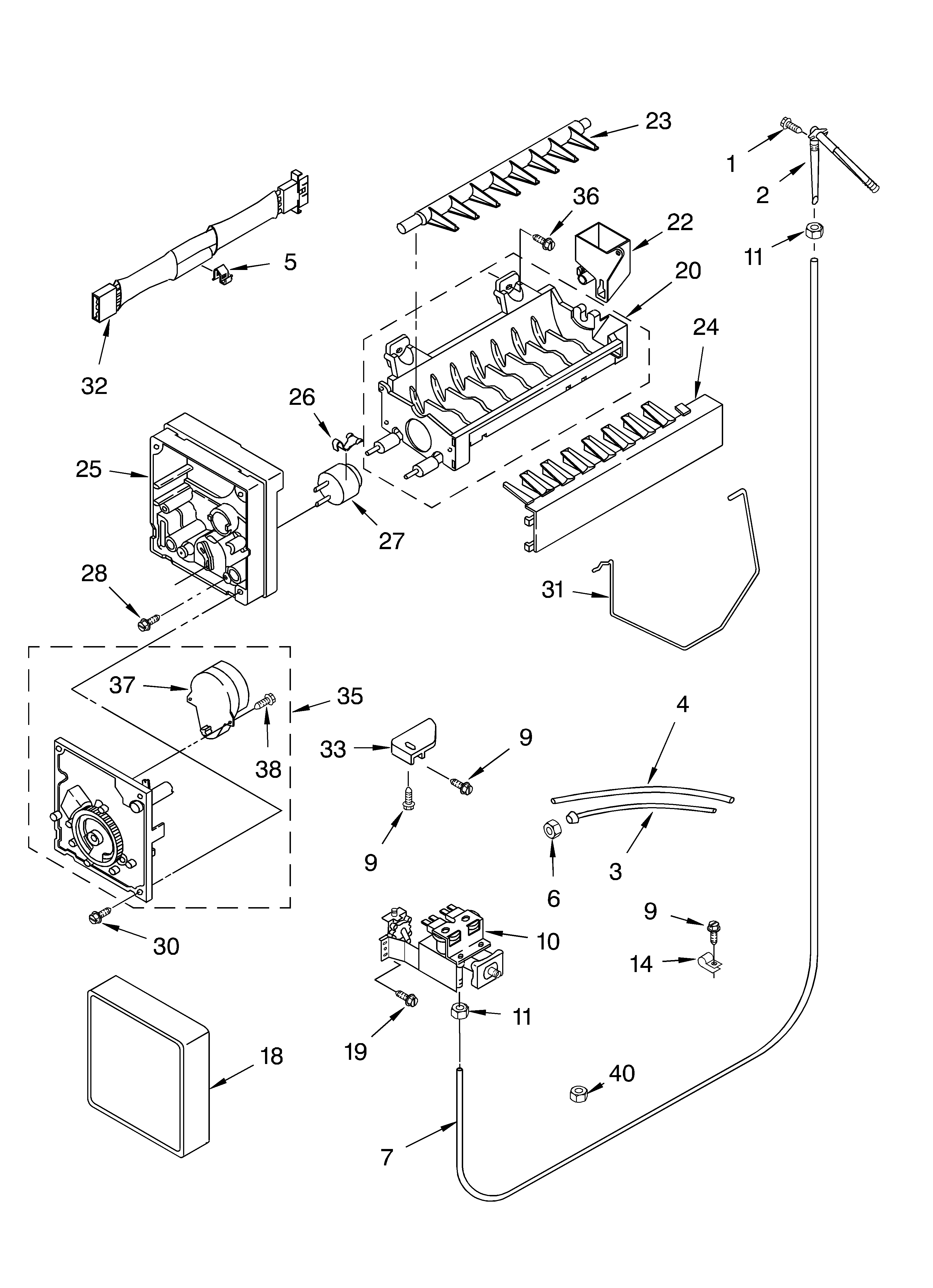 KitchenAid KSRS25FGSS15 icemaker/optional diagram