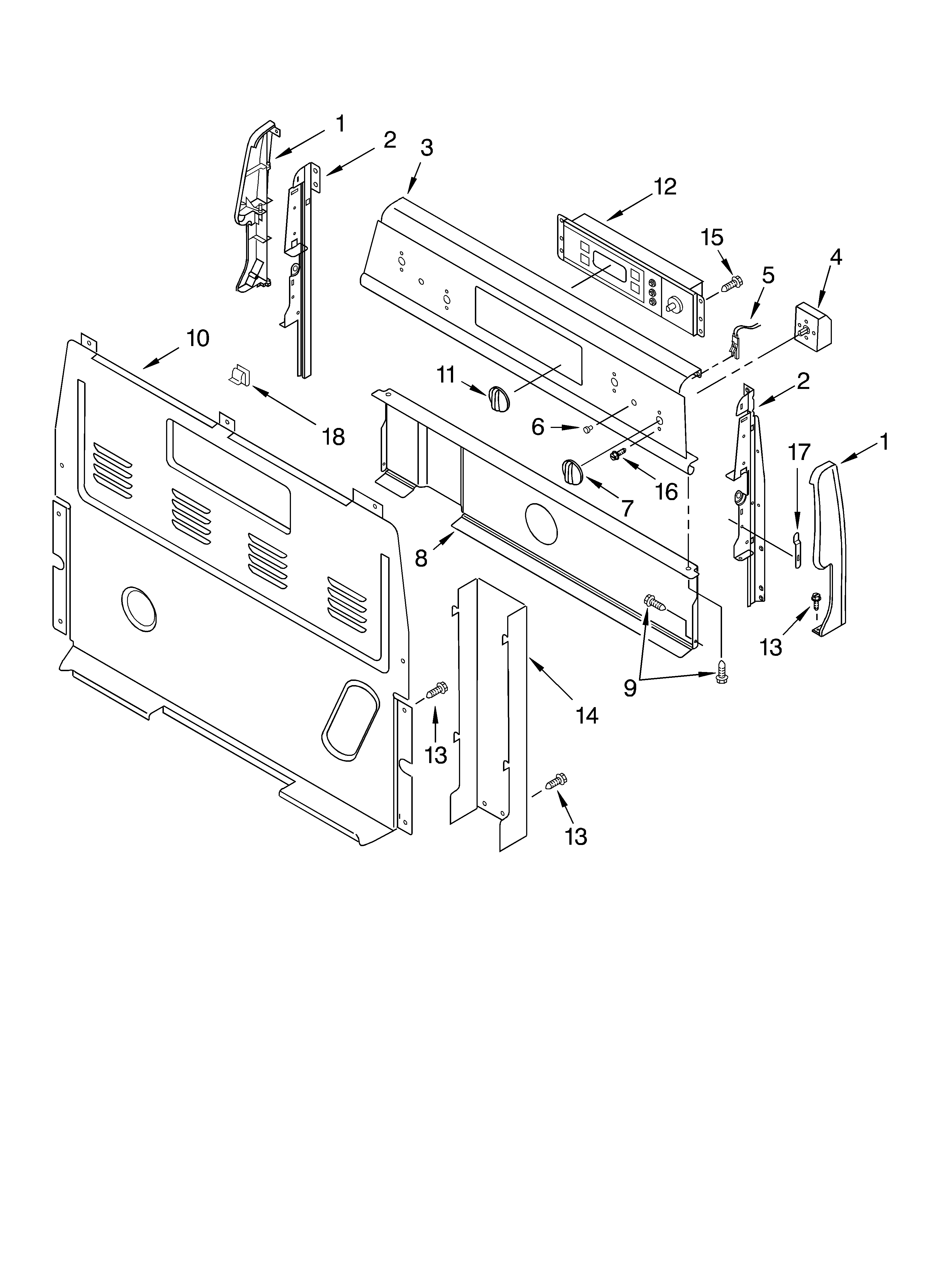 Whirlpool RF340BXKW0 control panel diagram