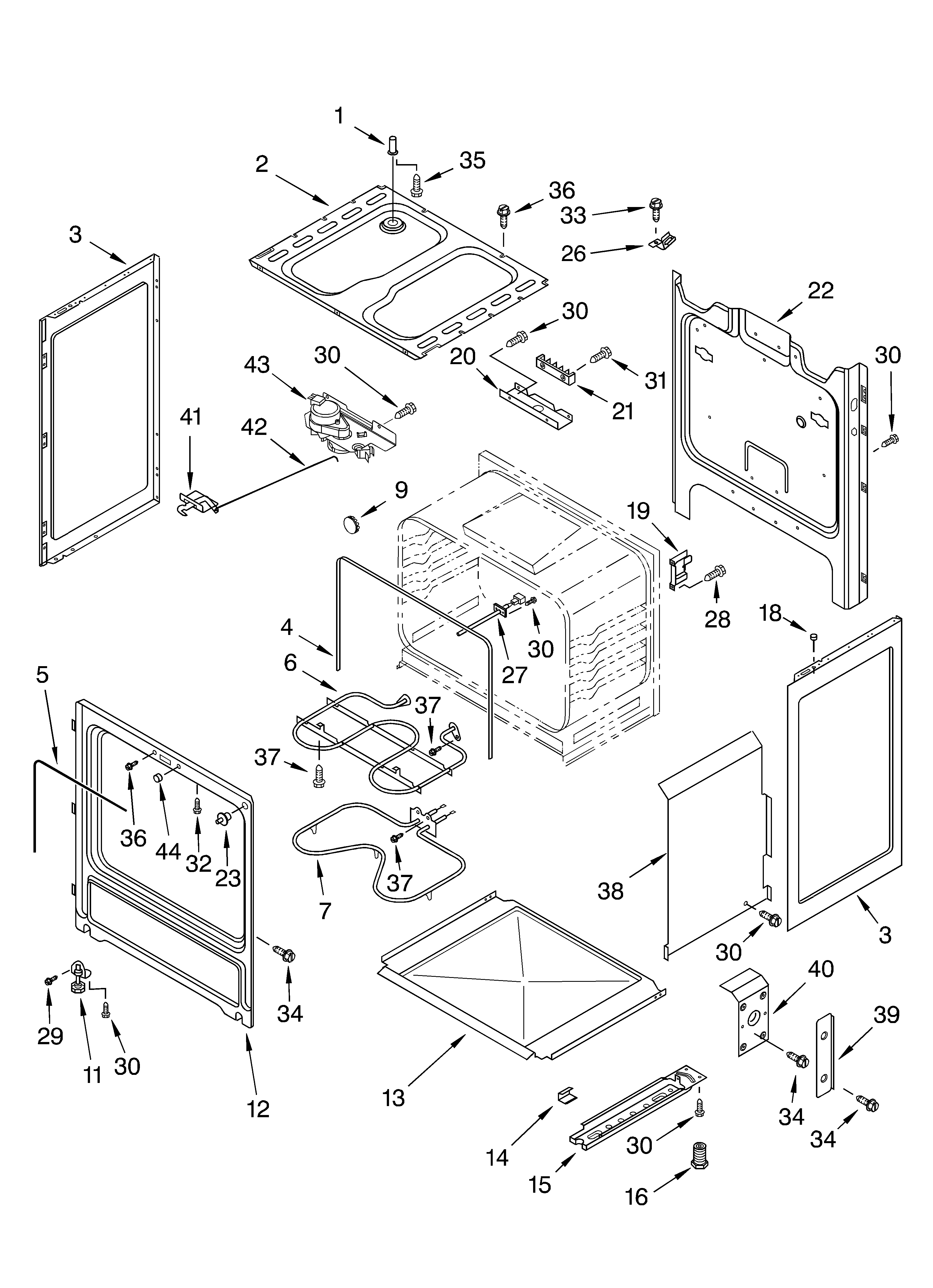 Whirlpool RF340BXKW0 chassis diagram