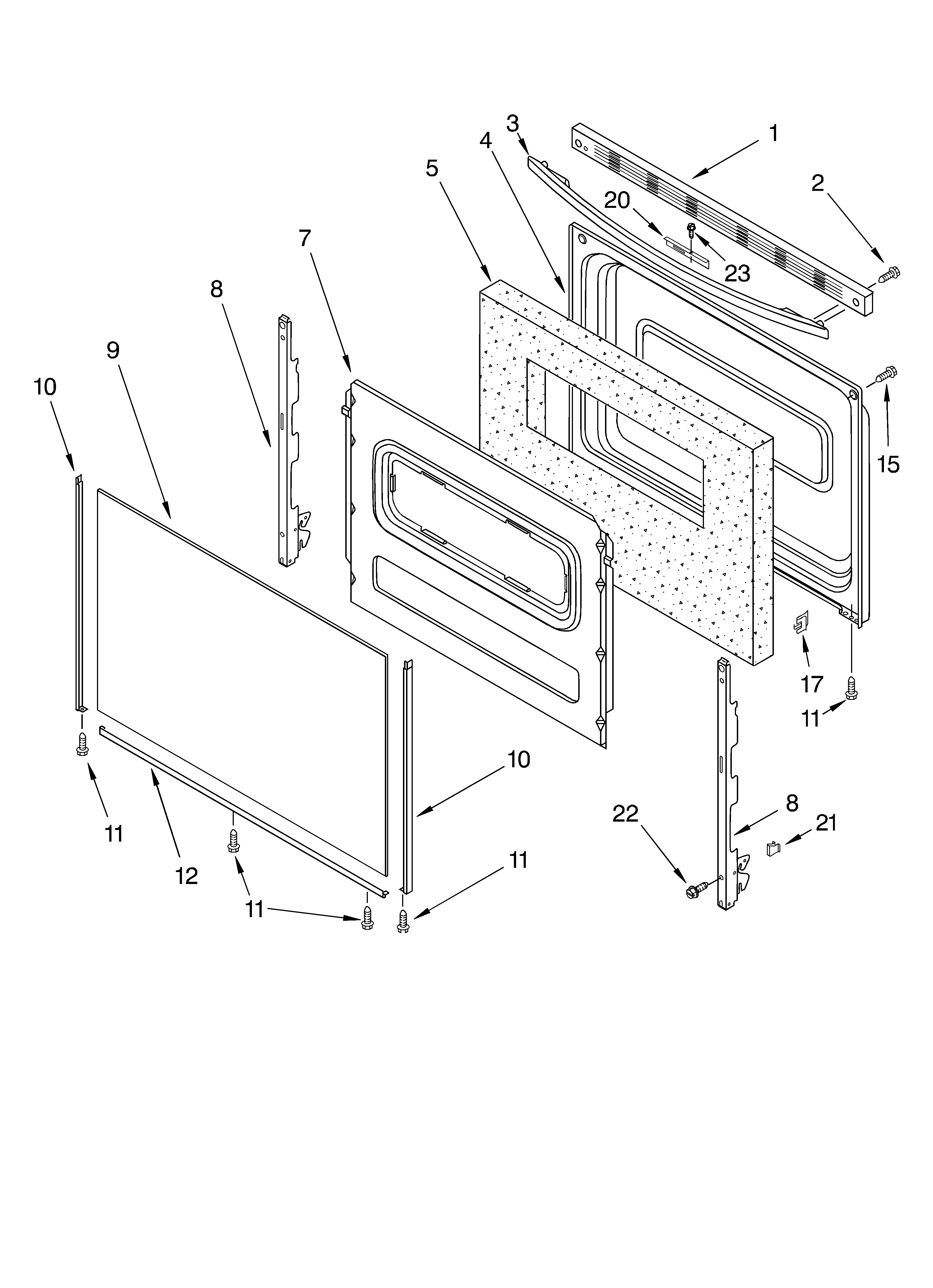Whirlpool RF340BXKW0 door/optional diagram