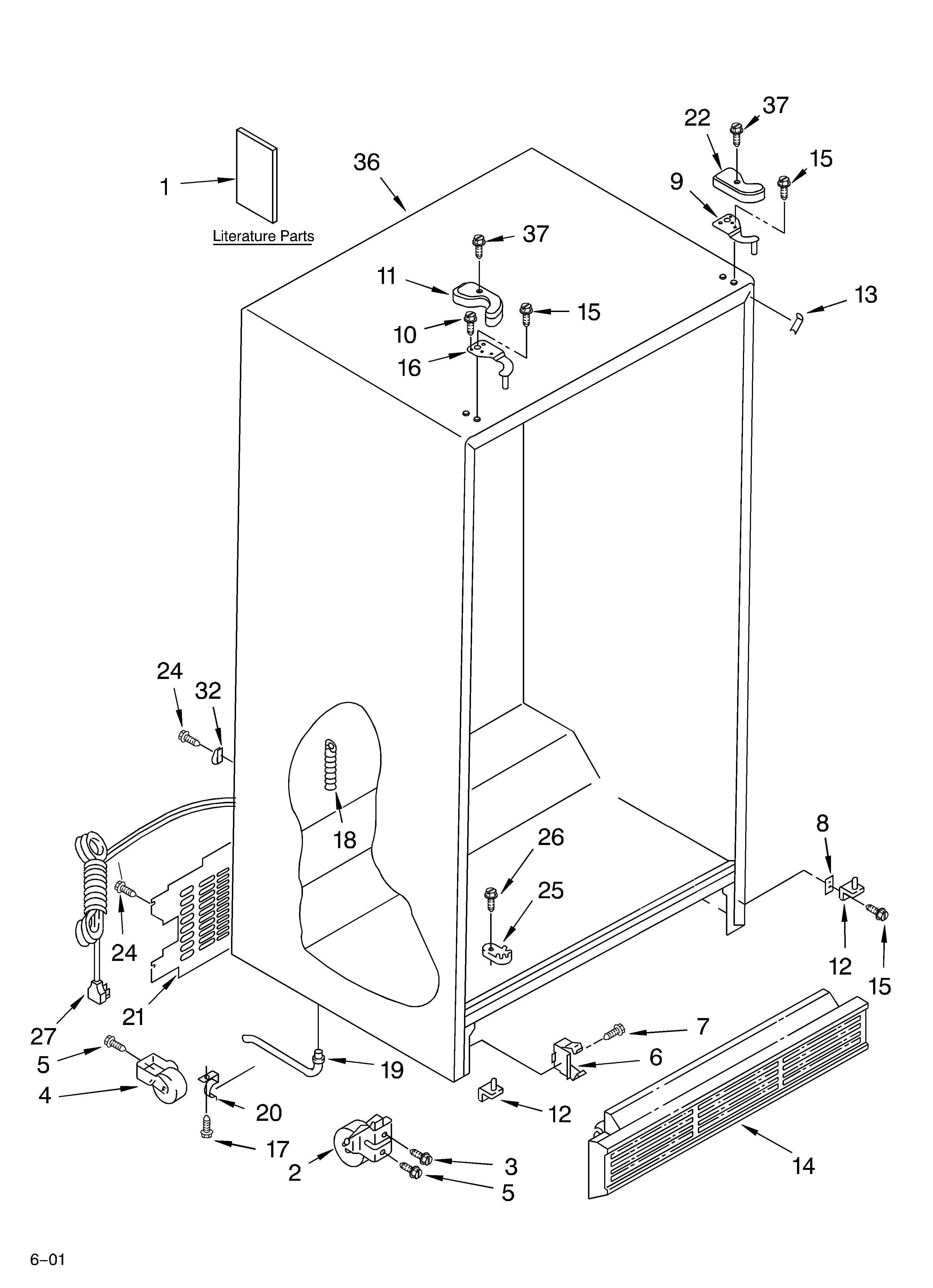 KitchenAid 4KSRS25CHW01 cabinet/literature diagram
