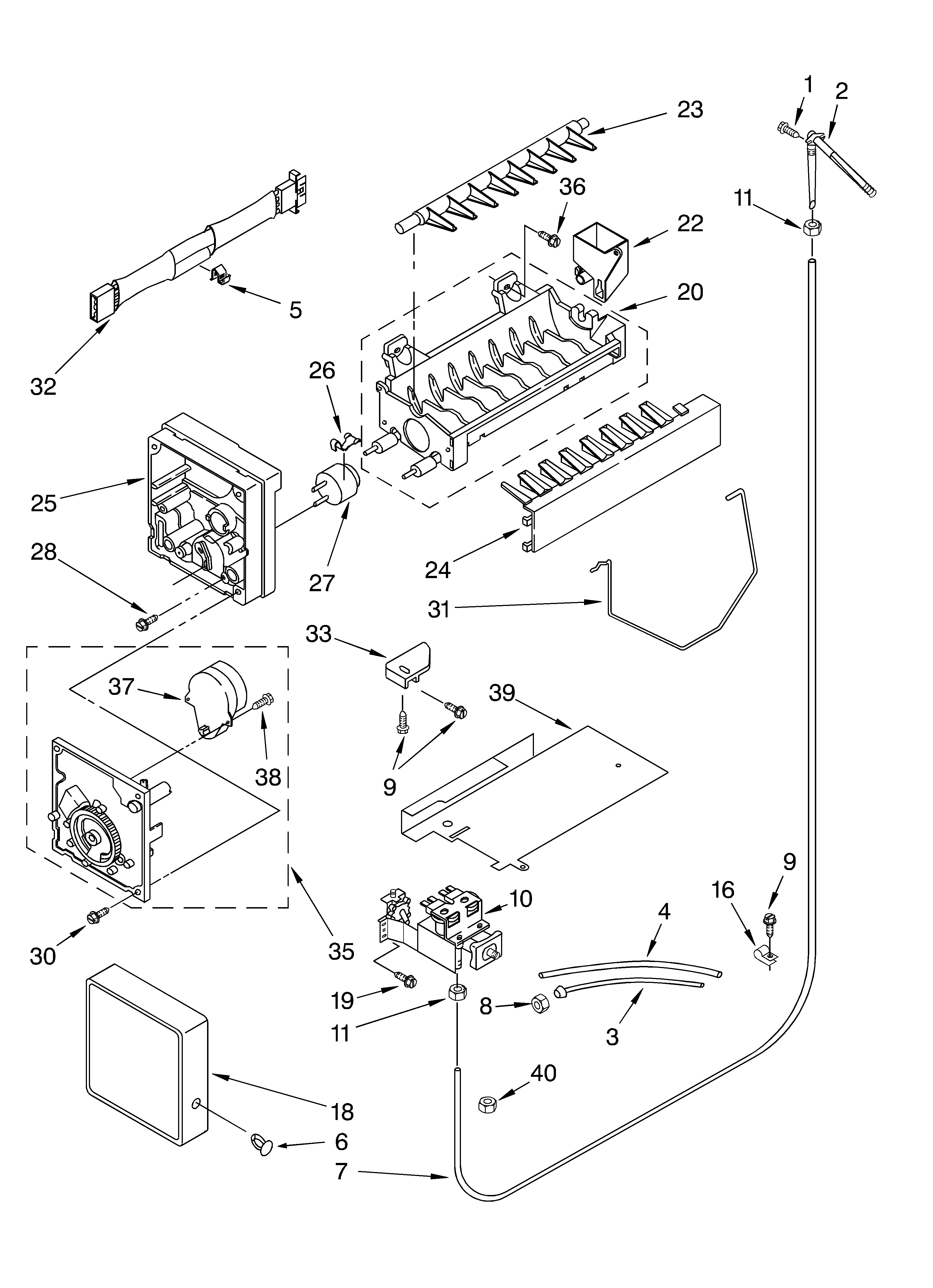 Whirlpool 6GD27DFXFS02 icemaker/optional diagram