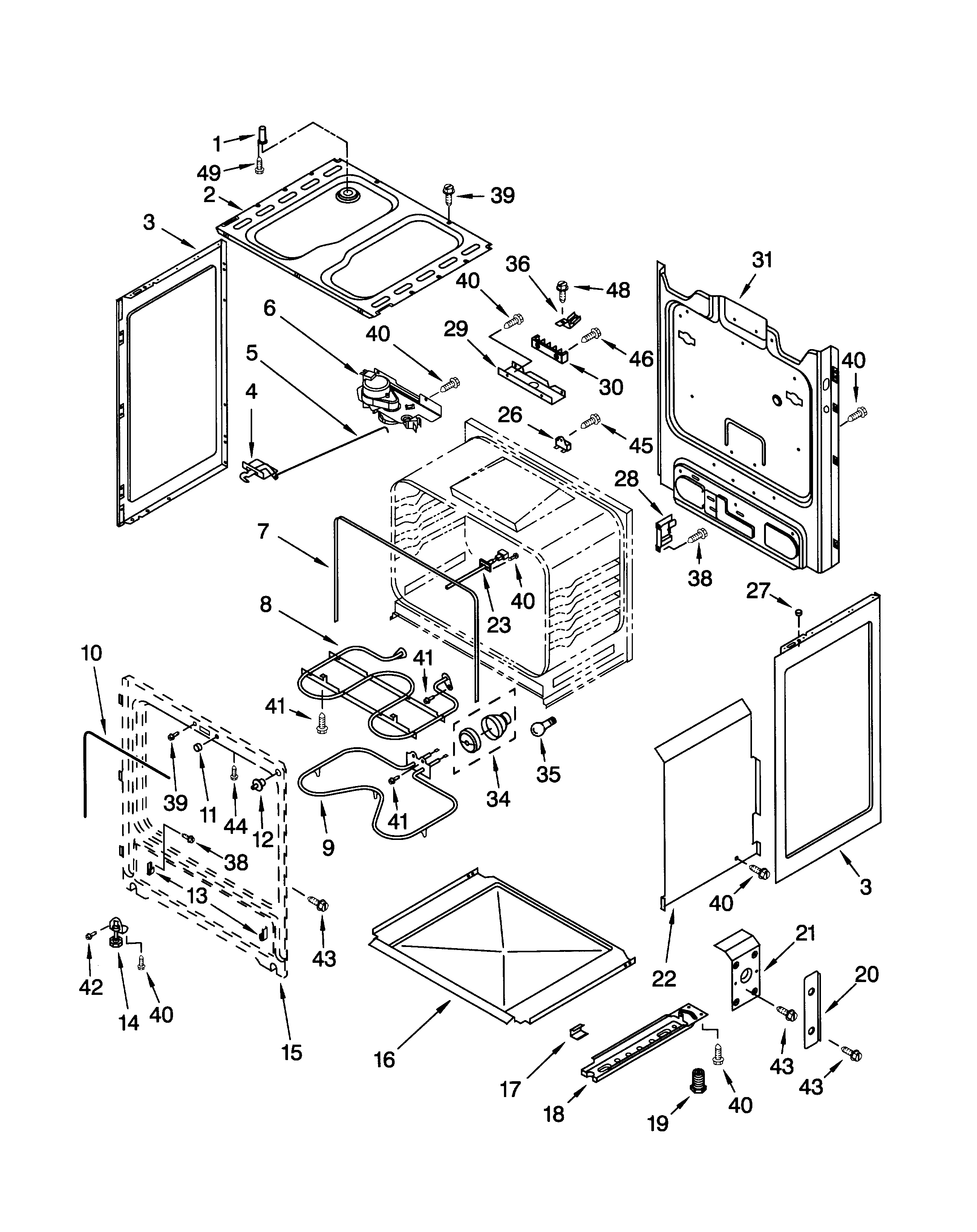 Whirlpool GR395LXGQ2 chassis diagram