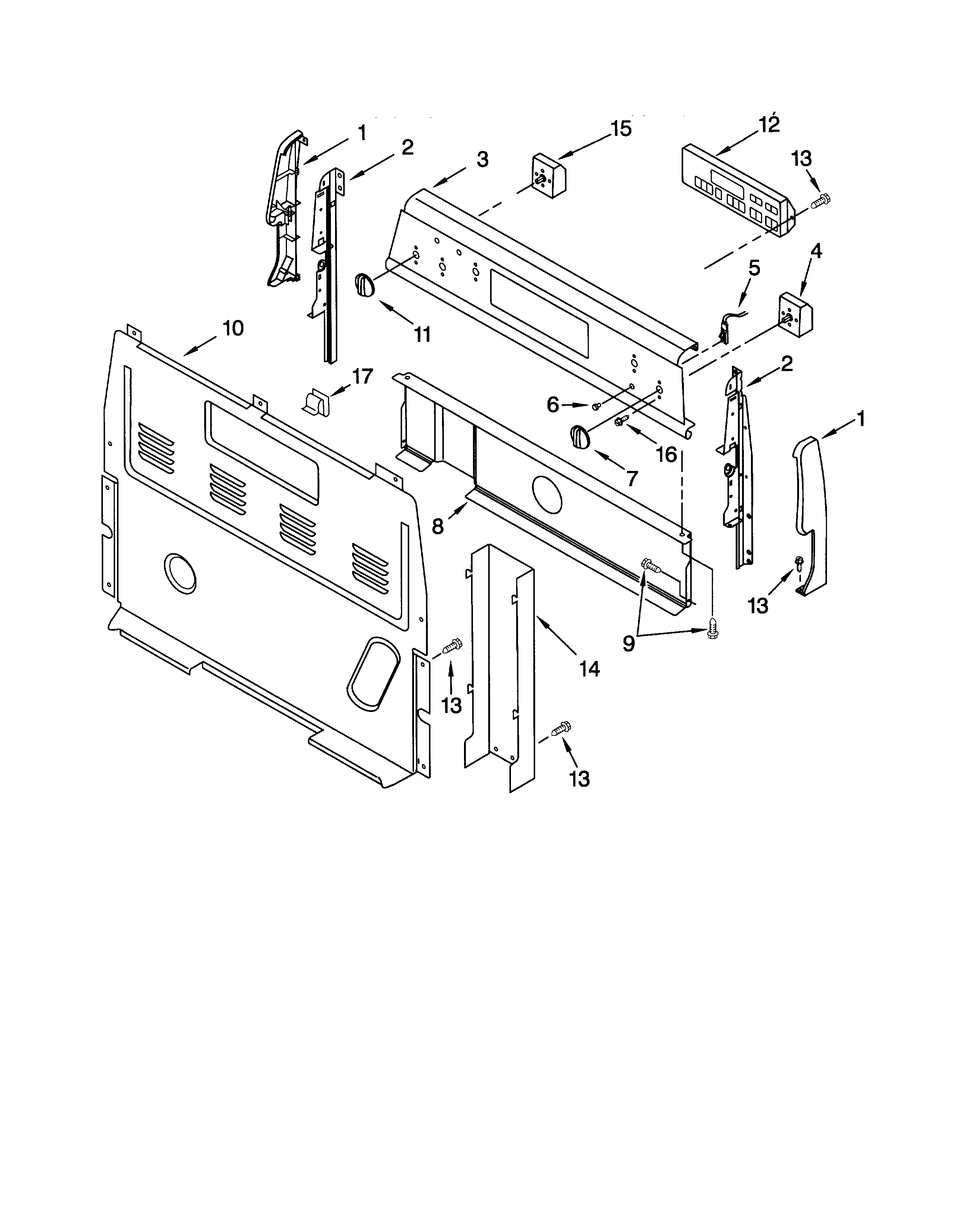 Whirlpool RF386PXGW2 control panel diagram