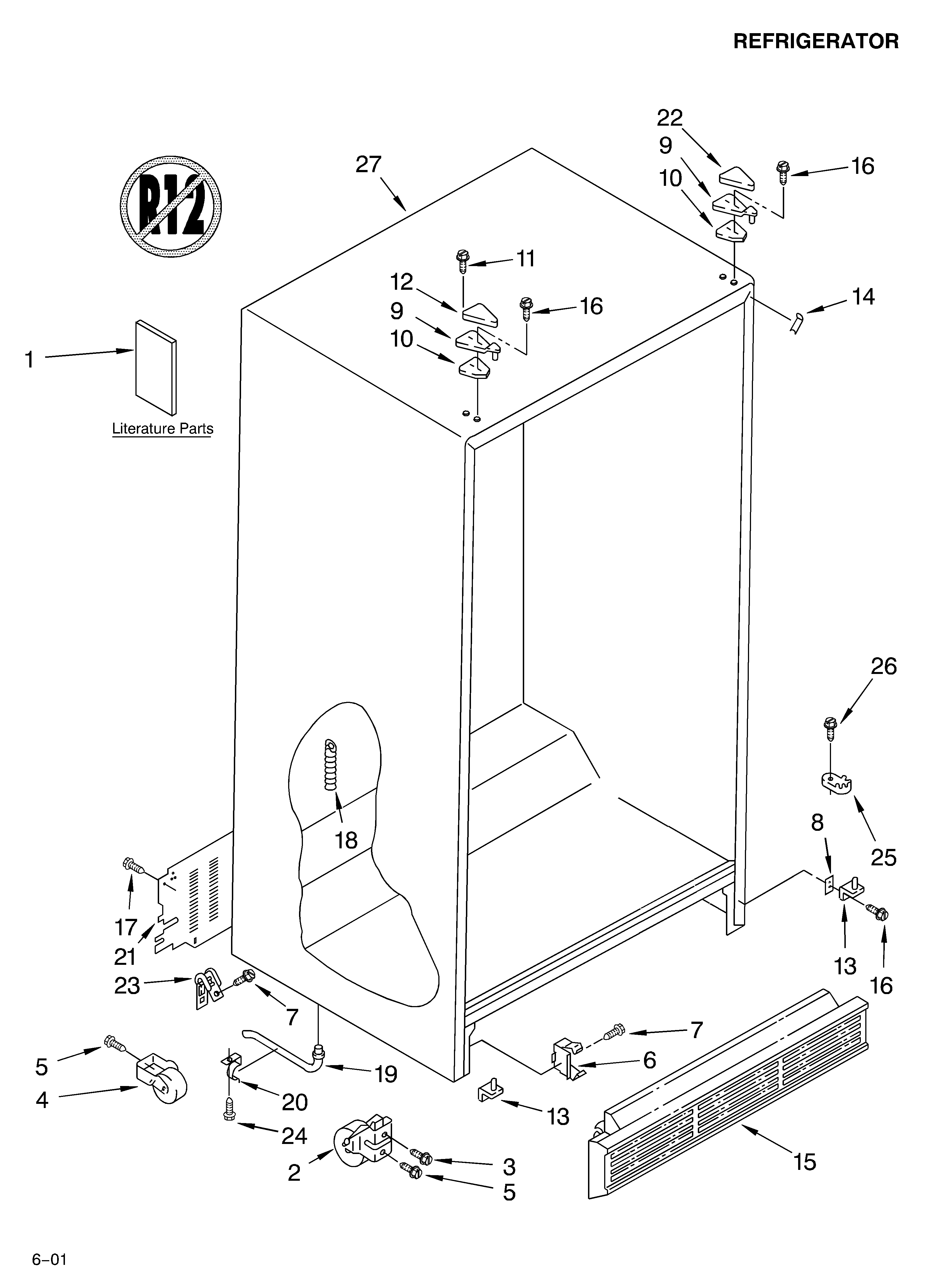 Whirlpool ED22TEXHT04 cabinet/literature diagram