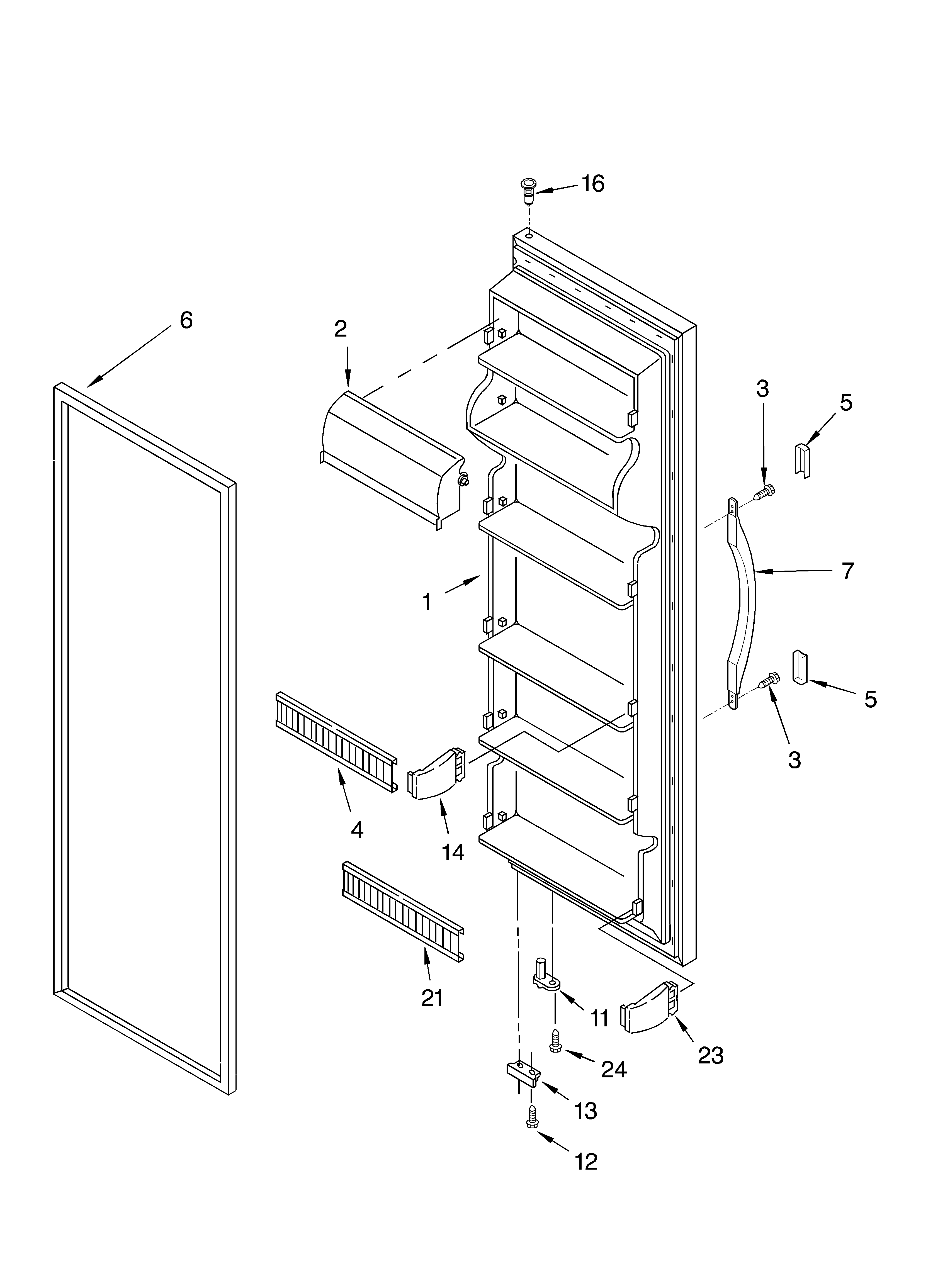 Whirlpool ED22TEXHT04 refrigerator door diagram