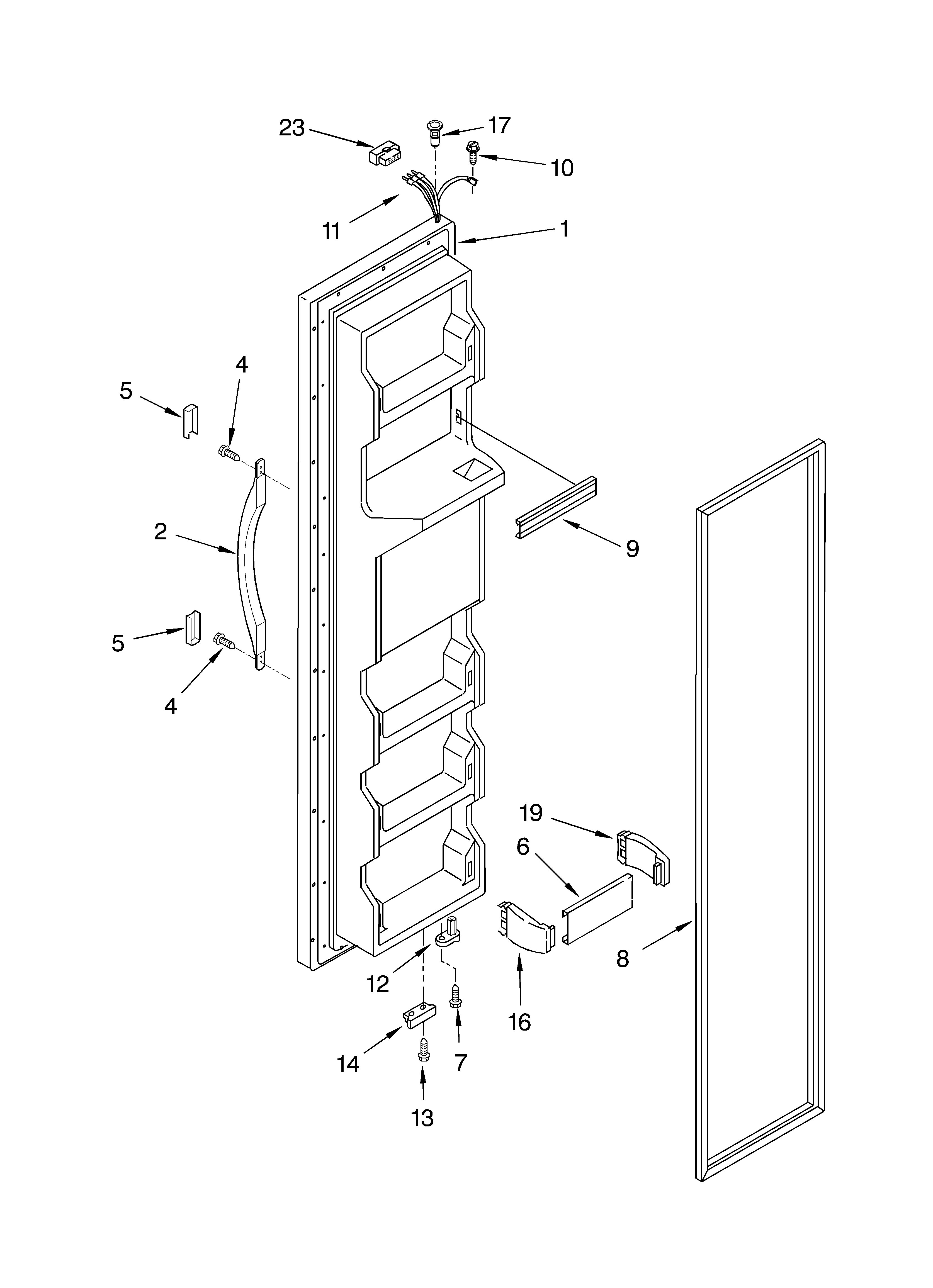 Whirlpool ED22TEXHT04 freezer door diagram