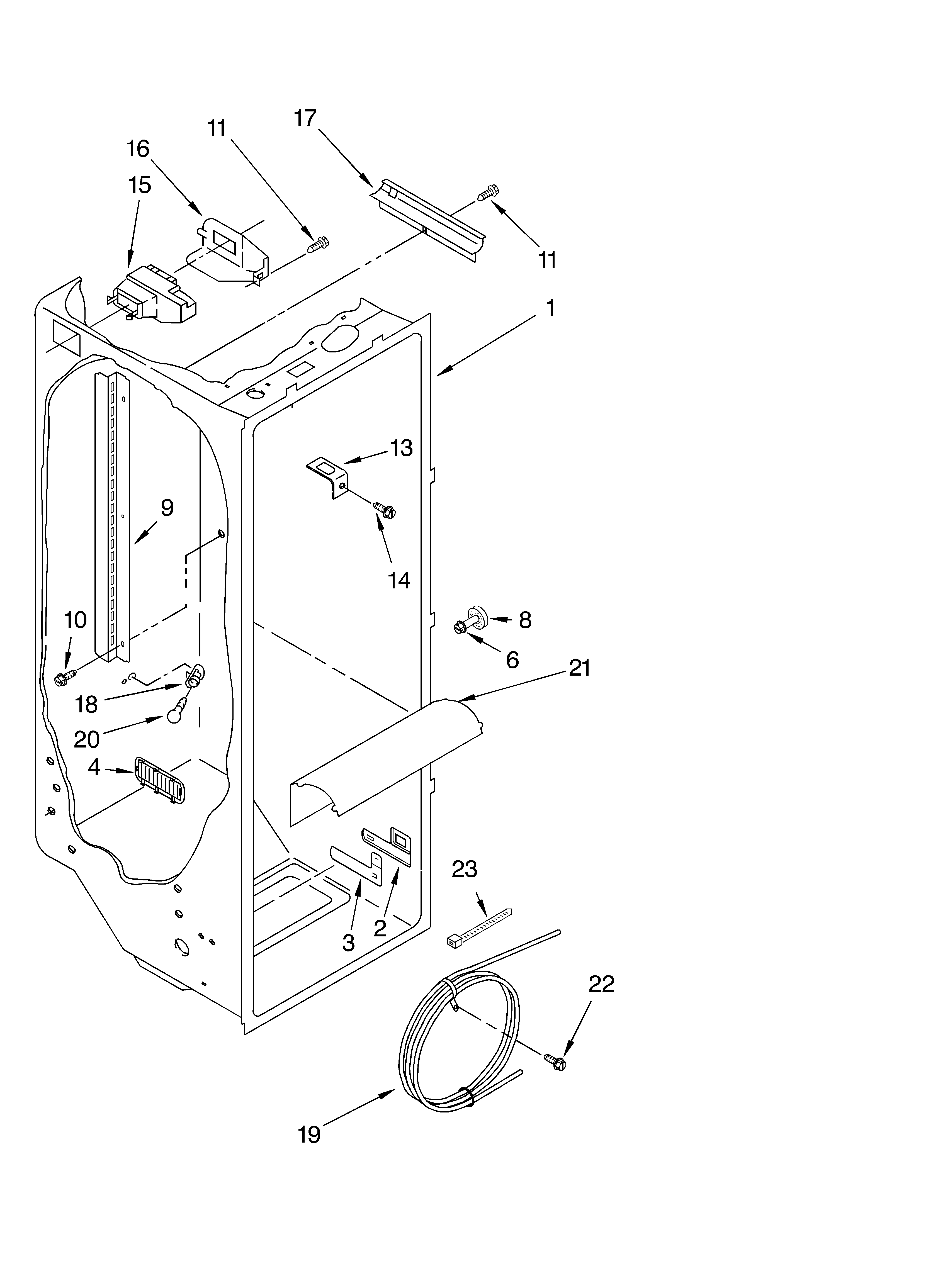 Whirlpool ED2CHGXKT00 refrigerator liner diagram