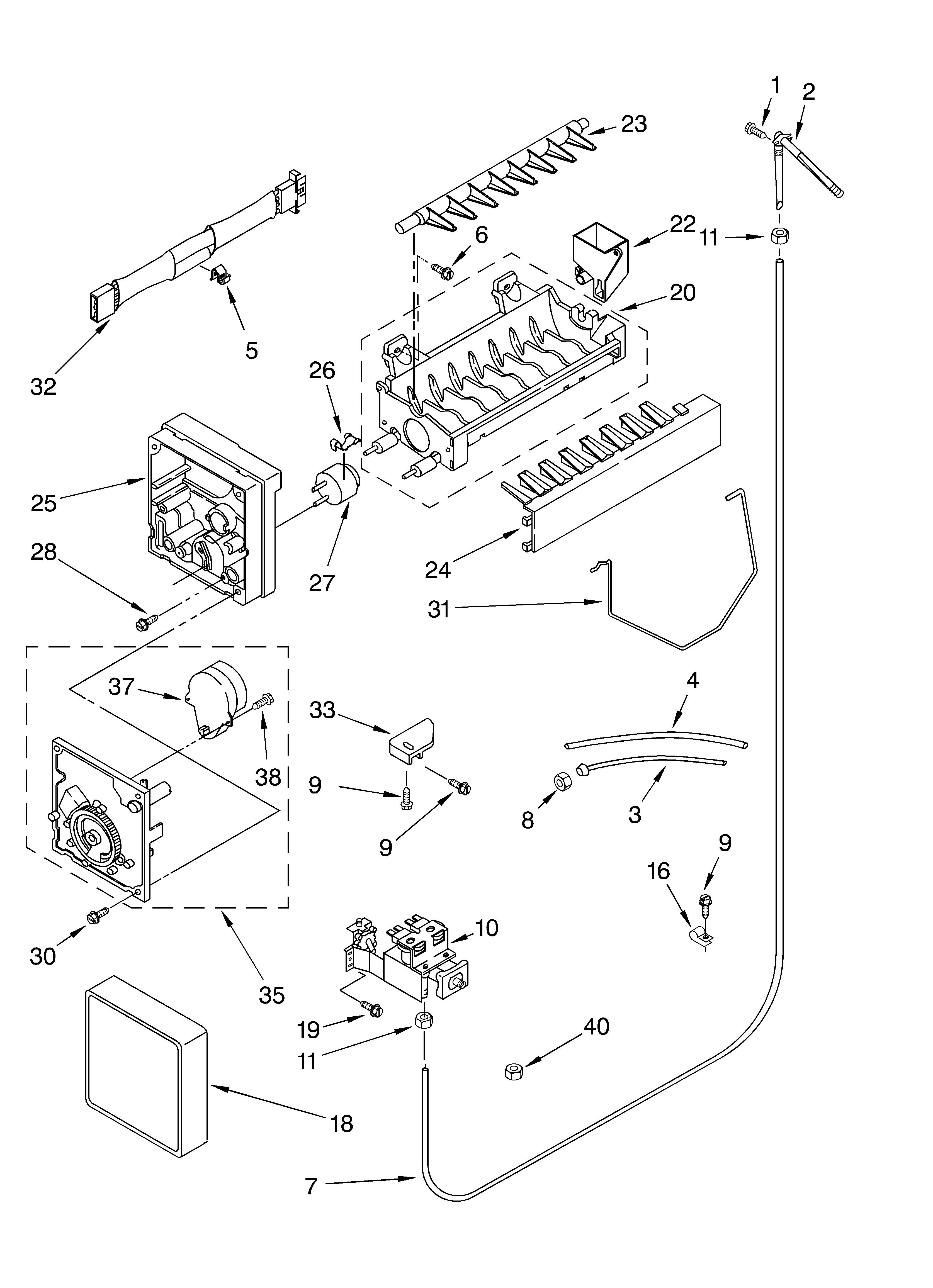Whirlpool ED2CHGXKT00 icemaker diagram
