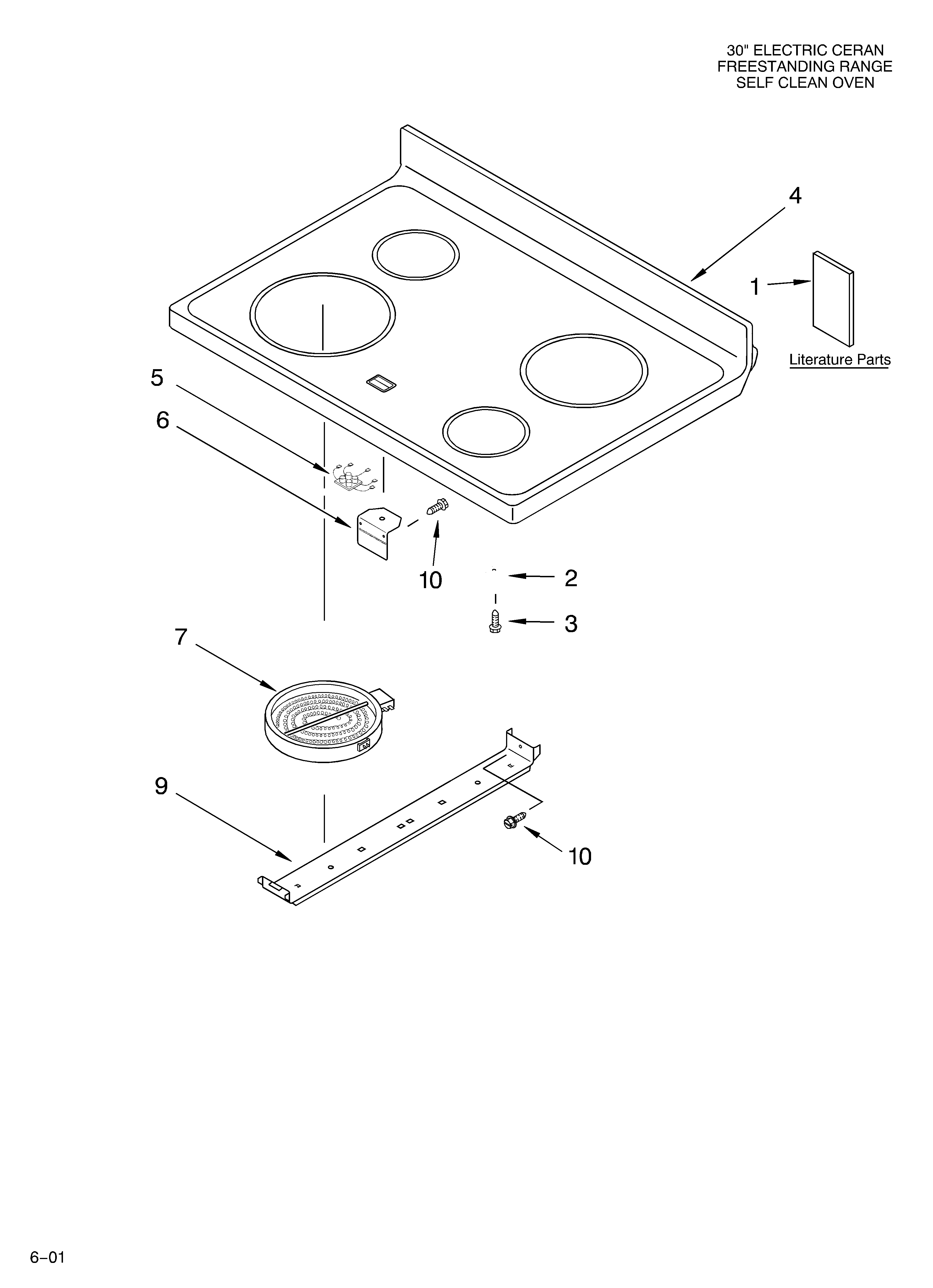Whirlpool RF364PXKQ0 cooktop/literature diagram
