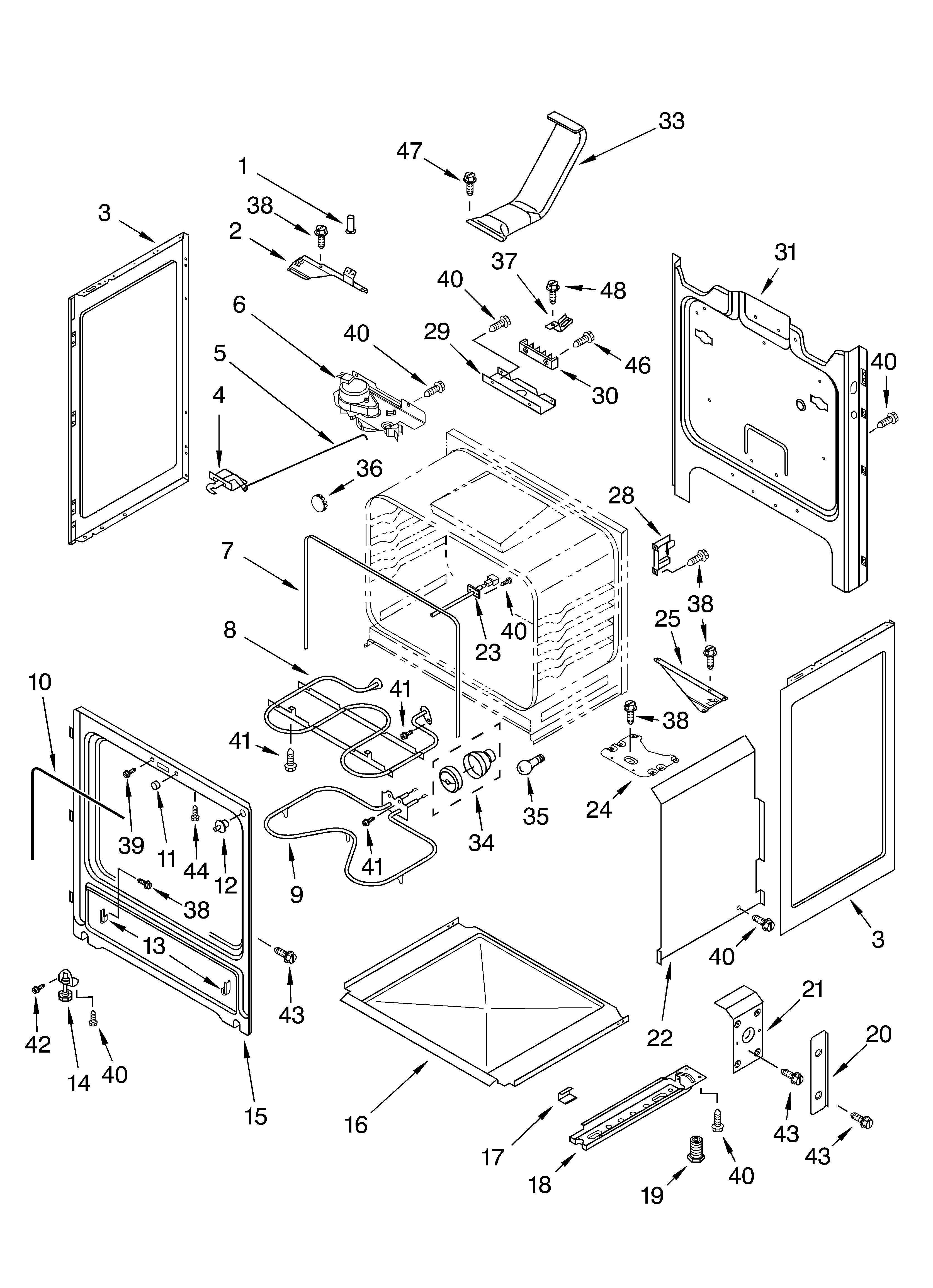 Whirlpool RF364PXKQ0 chassis diagram