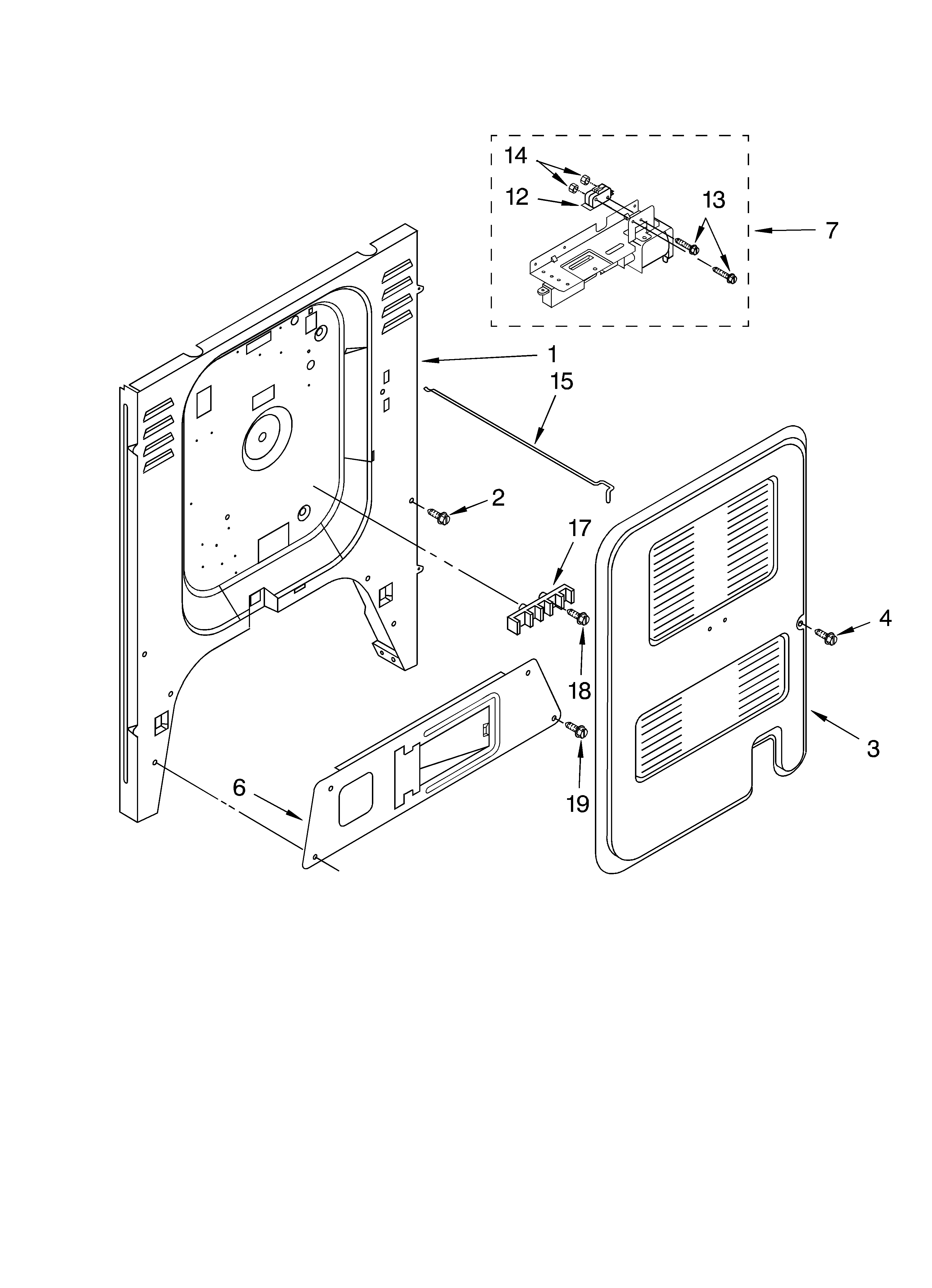 KitchenAid KGRT607HBL6 rear chassis diagram